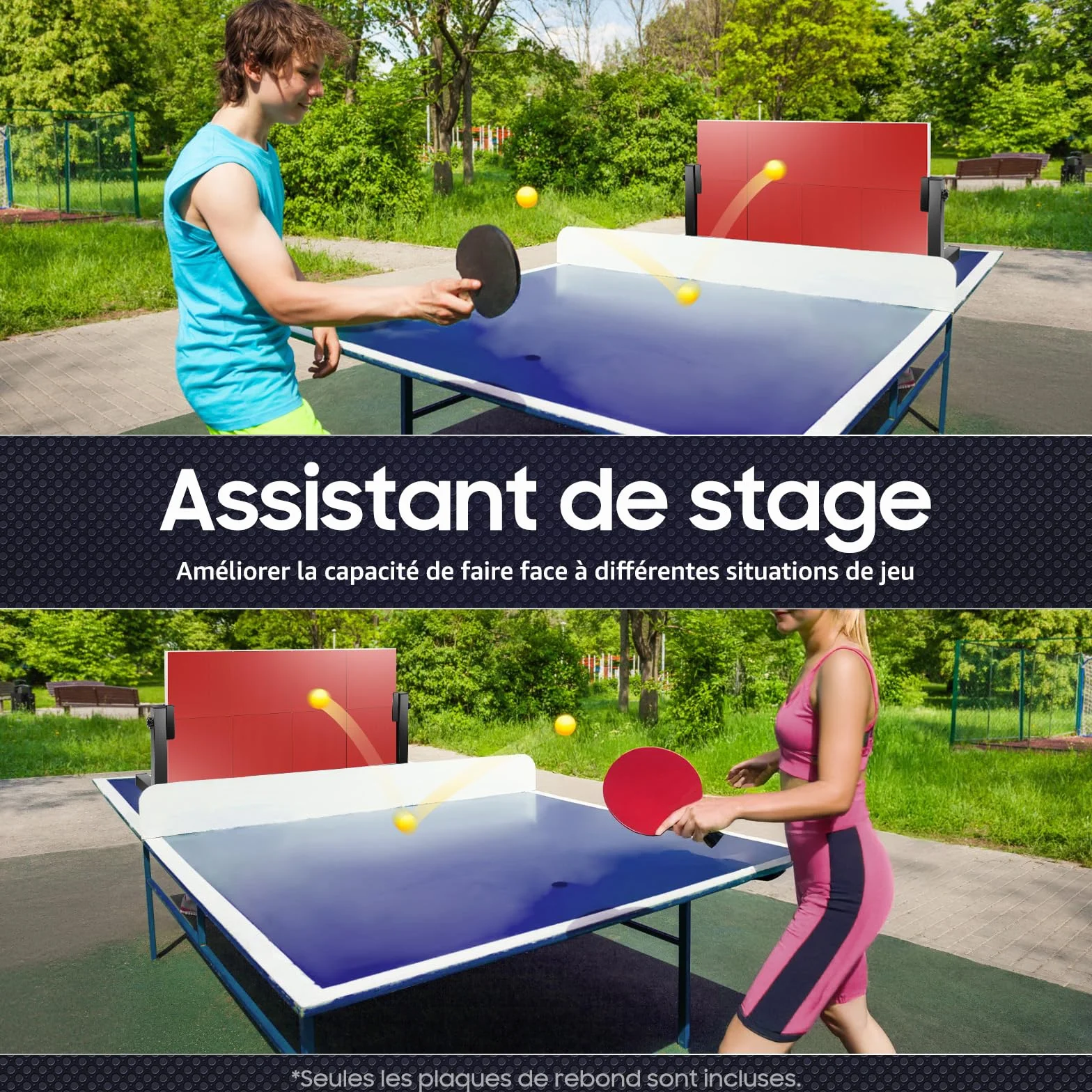 Tabla de Rebote de Tenis Mesa con 8 Bloques para Entrenamiento