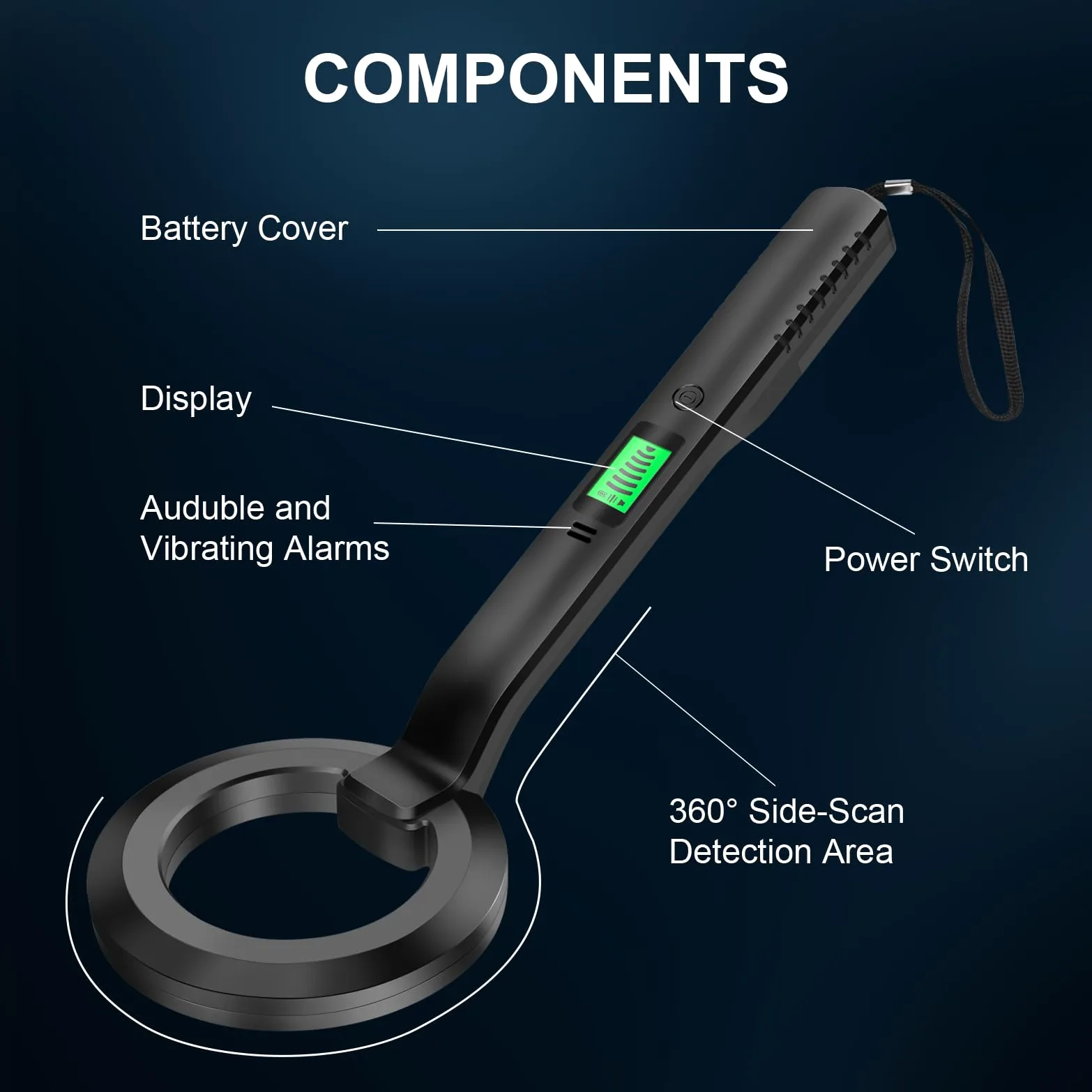 Irfora Detector de metales de mano, IP66, resistente al agua, dispositivo de posicionamiento de monedas, portátil, sumergible subterráneo, detector de tesoros subterráneo, buscador de metales