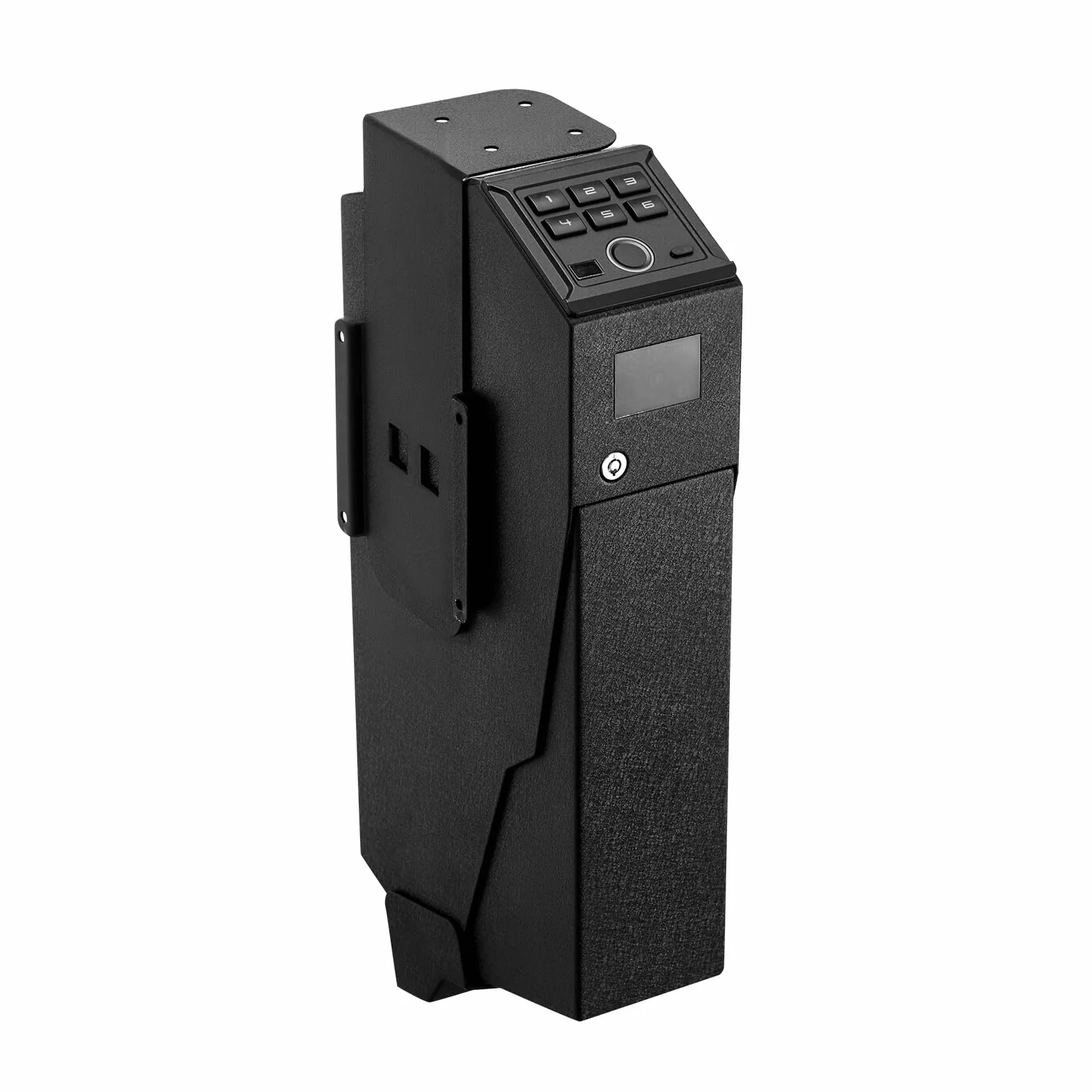 VEVOR Caja Fuerte para Pistolas de Acero, Acceso por Huella Dactilar, Contraseña y Llave, 1 Pistola y 1 Cargador, Negro