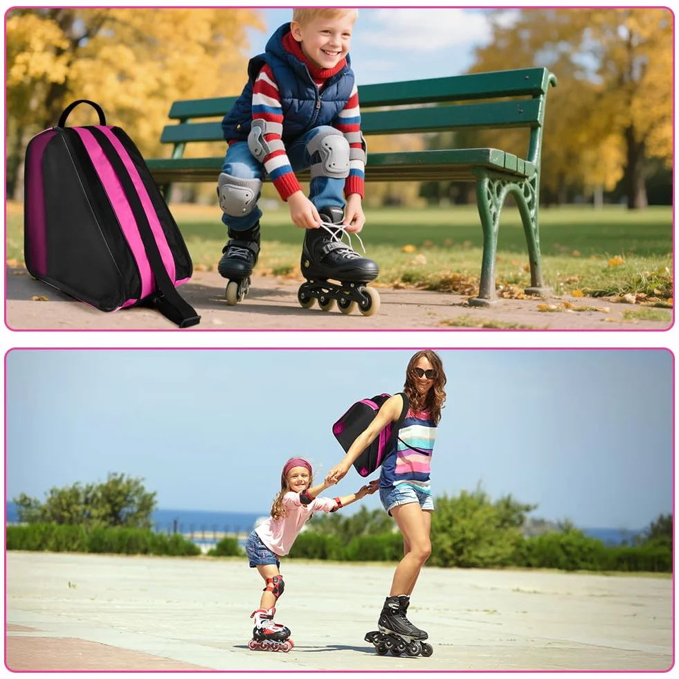 Bolsa para Patines flintronic, Mochila Patines en Linea 4 Ruedas con Correa Ajustable, 3 Compartimentos