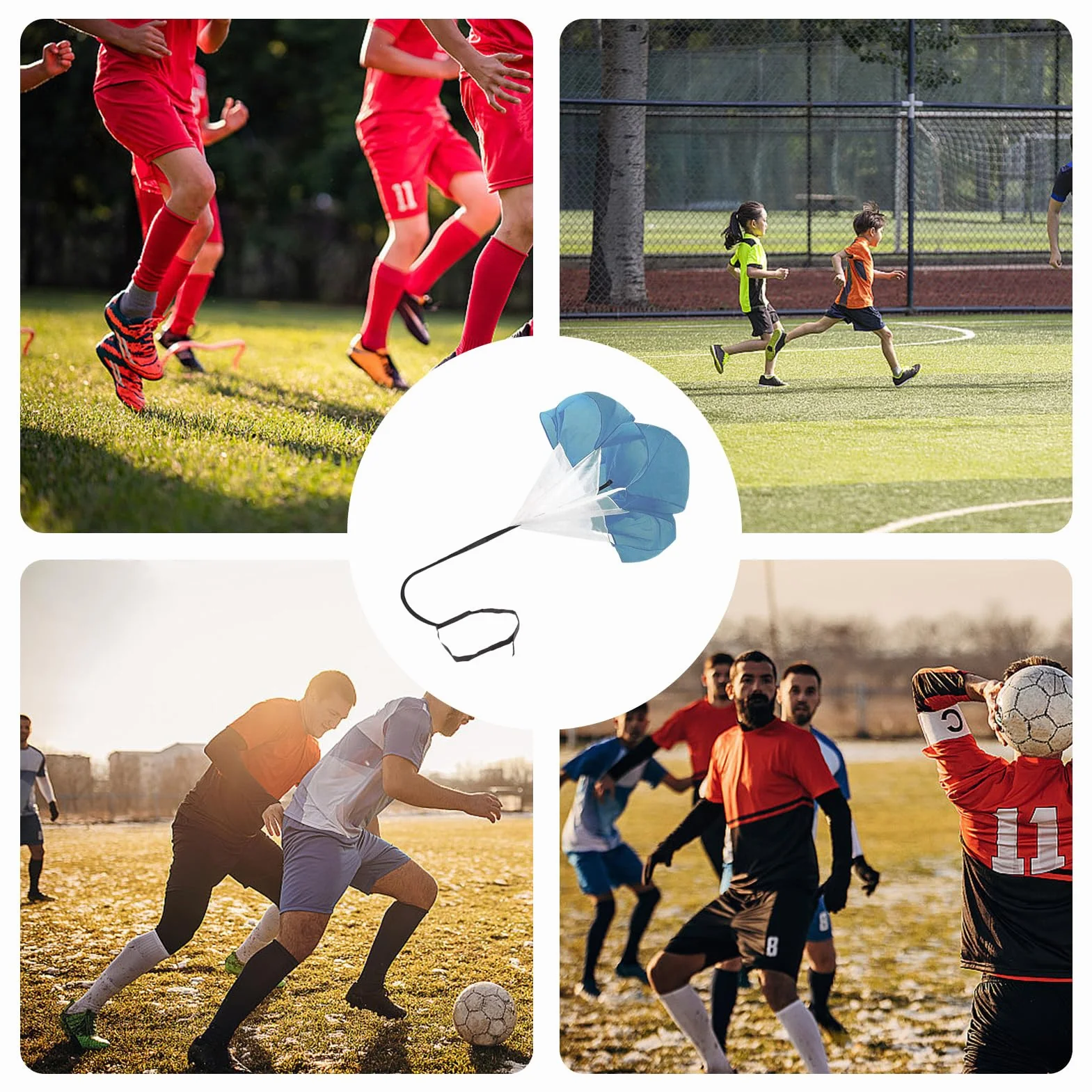 Paracaídas de Entrenamiento de Velocidad para Correr 59 Pulgadas Equipo Portátil
