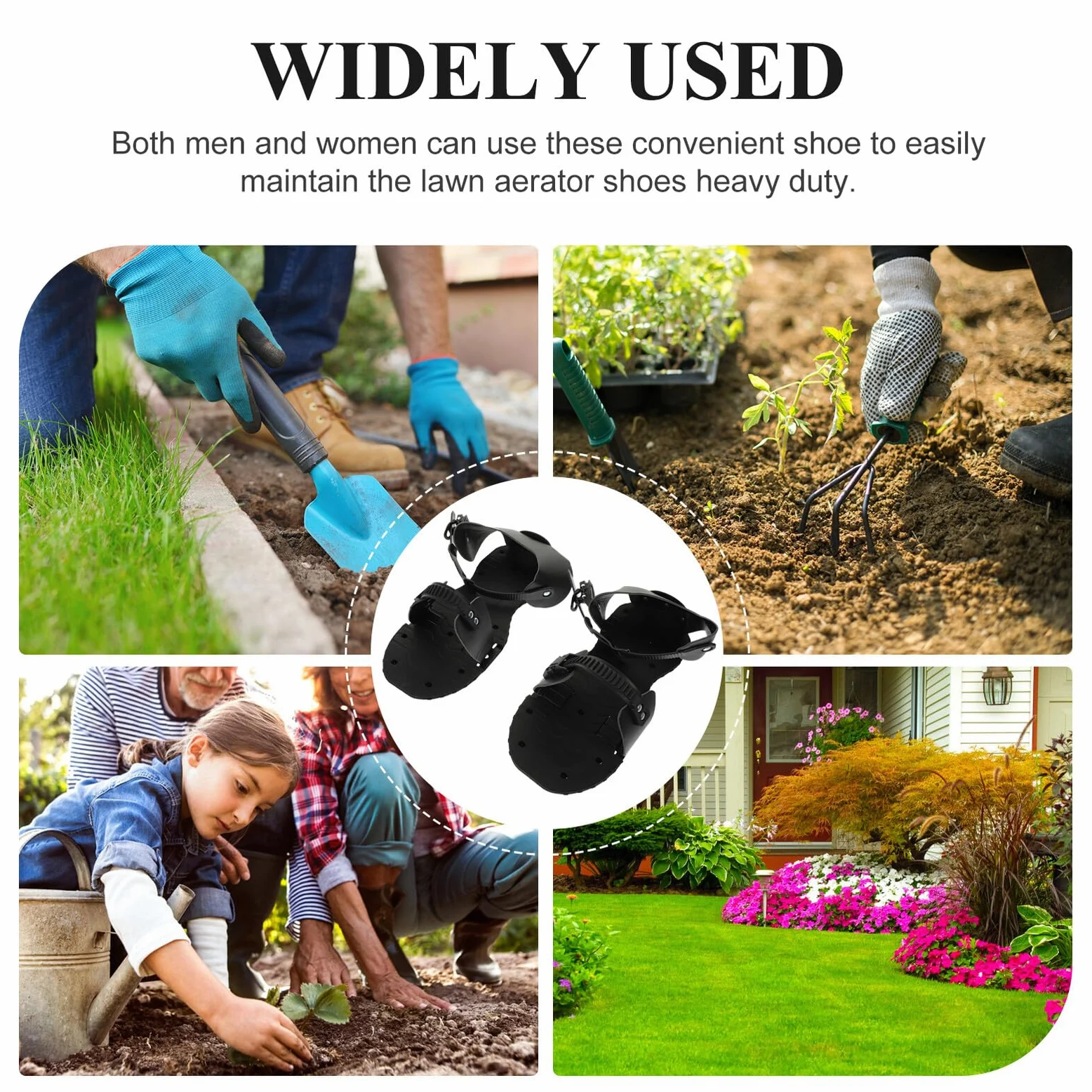 Zapatos Aireadores para Césped Púas de PU y Correas Ajustables, Sandalias Aireadoras para Jardín Que Mejoran la Salud del Césped en Patios y Jardines