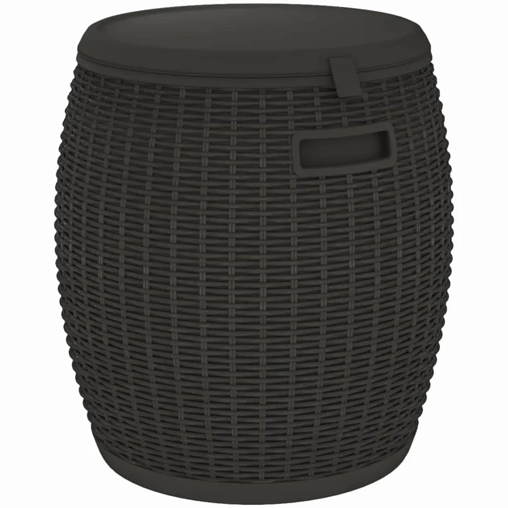 vidaXL Caja de almacenaje de jardín 4 en 1 Polipropileno Negro, Caja de almacenaje para Exterior, baúl de almacenaje, baúl para Cojines
