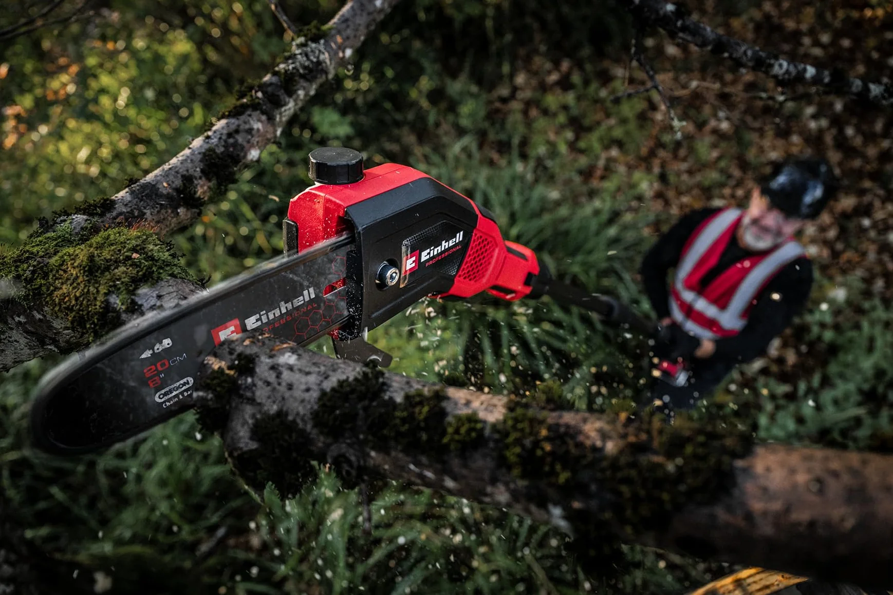 Multiherramienta con batería GP-HC 18/5020 Li T BL-Solo Einhell Professional Power X-Change (18 V, Brushless, Cortasetos de 50 cm, podadora de 18 cm, Mango telescópico, sin batería)