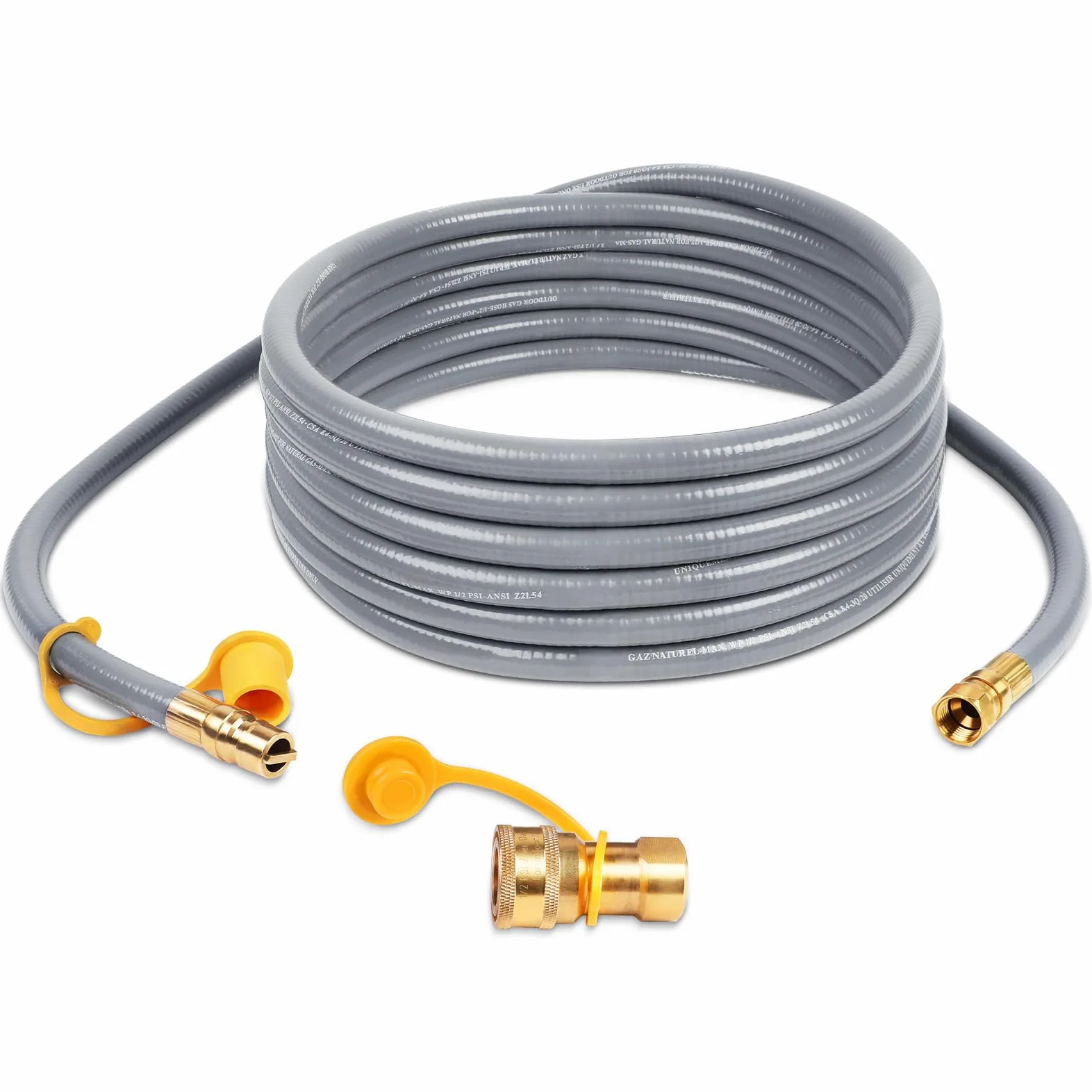 GASPRO Manguera de gas natural de 1/2 pulgada de diámetro interior, manguera de GLP de baja presión con conexión rápida, para Weber, Char-Broil, horno de pizza, calentador de patio y más