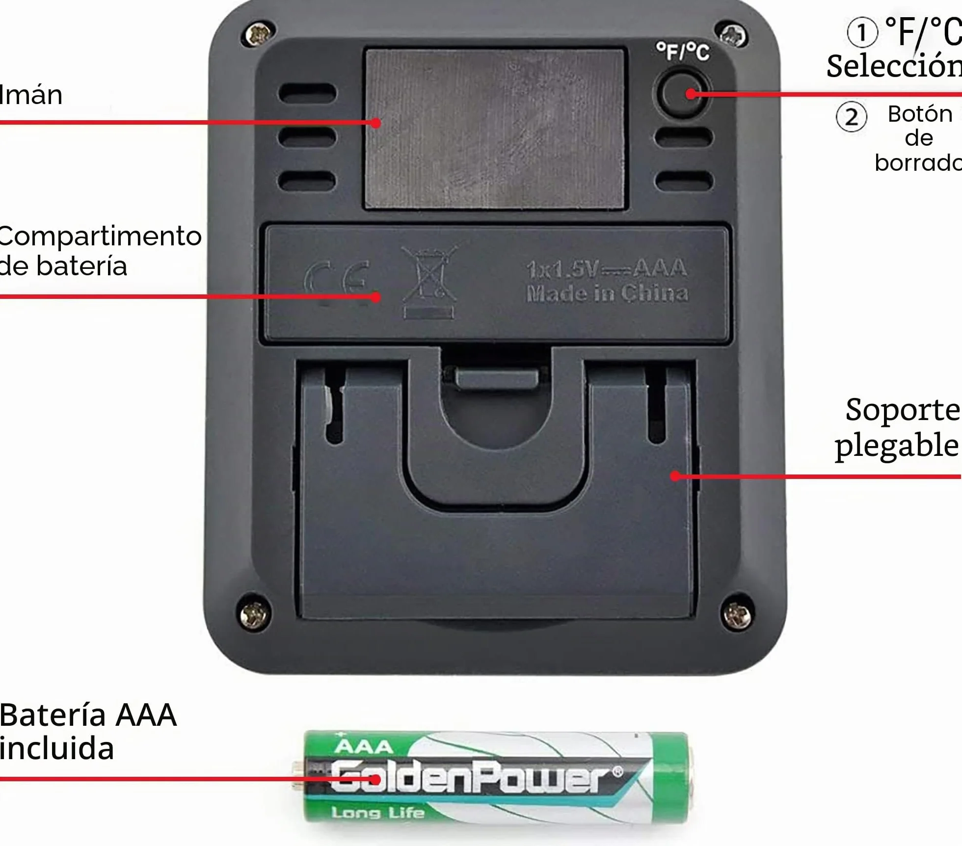 TempPro TP50 Termómetro Higrometro Digital para Interior Termohigrómetro Medidor Profesional para Medición de Temperatura y Humedad del Casa Ambiente