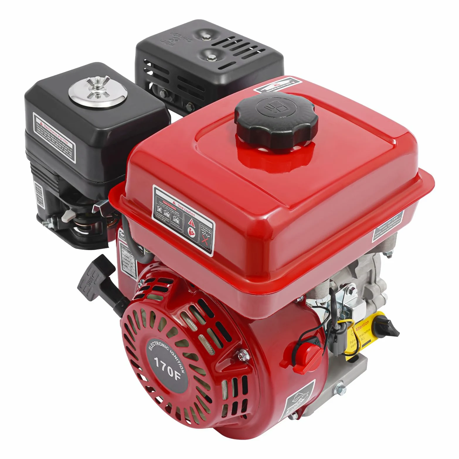 Motor de gasolina Go Kartmotor, 7.5 HP 4 tiempos OHV, motor de gasolina 210 cc, 4 kW, motor de accionamiento estacionario 3600 r/min para cortacésped Gokarts limpiador de alta presión