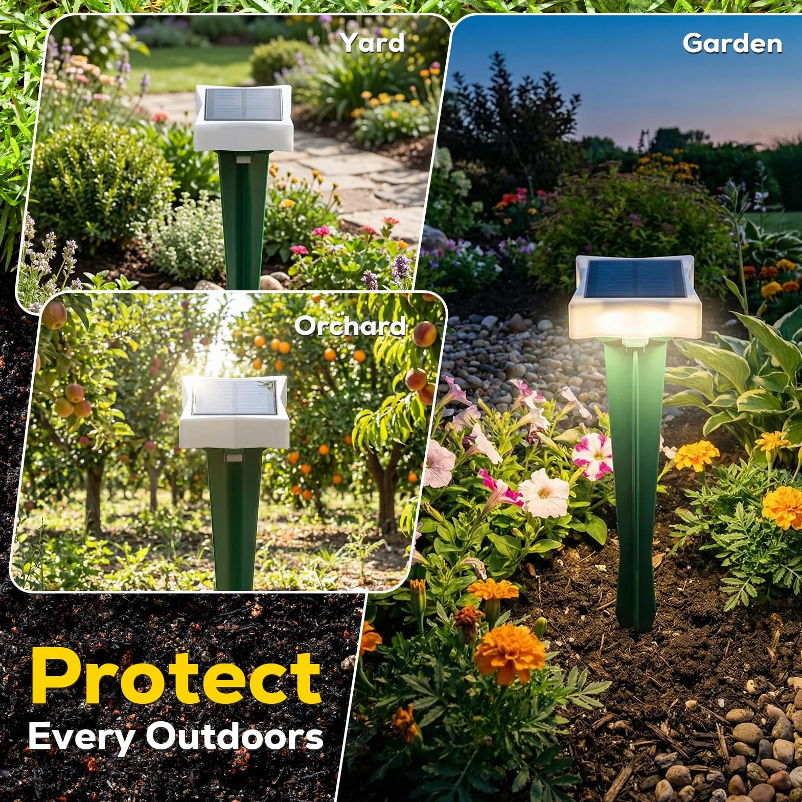 Repelente Gatos Solar con LED y 3 Modos, Paquete de 2/4 Ahuyentador Gatos para Jardín, Amplio Alcance y Protección contra el Agua Ahuyentador De Jabalies Ultrasónico para Topos, Ratas (2, Verde)