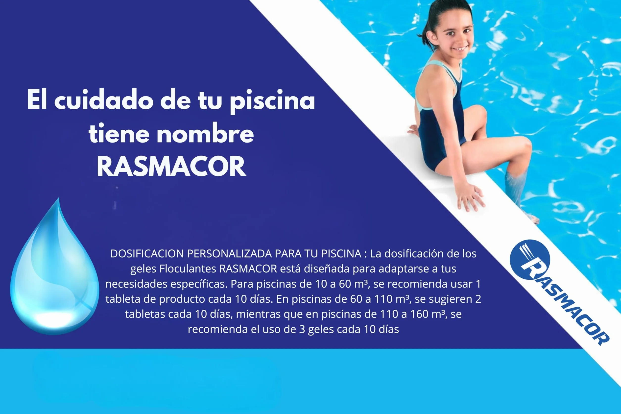 RASMACOR Pack 3 Unidades Floculante Gel monodosis | Gel para Piscina | Limpiador y clarificador de Agua para Piscinas | Transparencia Total del Agua | Distribuido