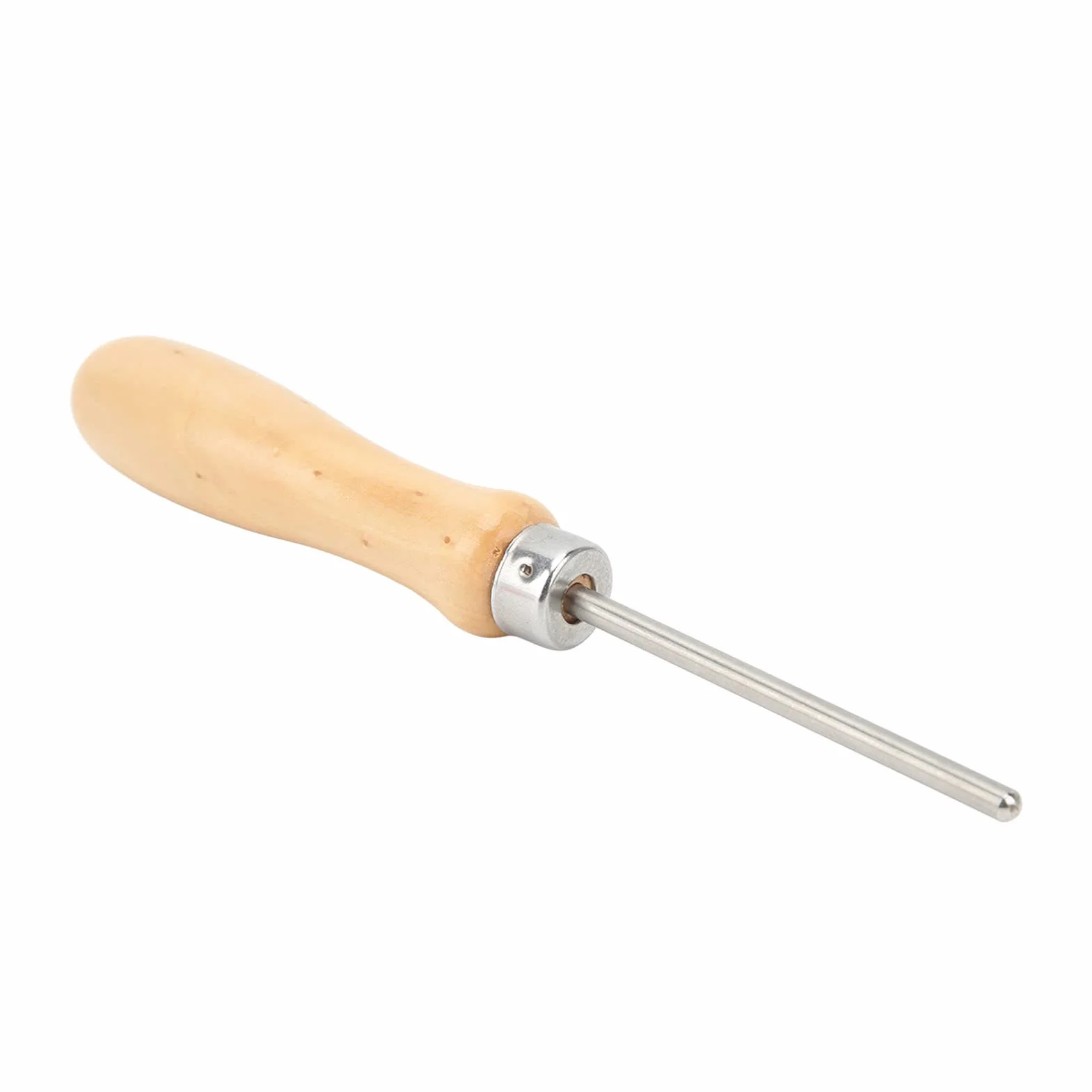 Punzón de cuerda de raqueta de acero inoxidable con mango de madera para reparación de tenis