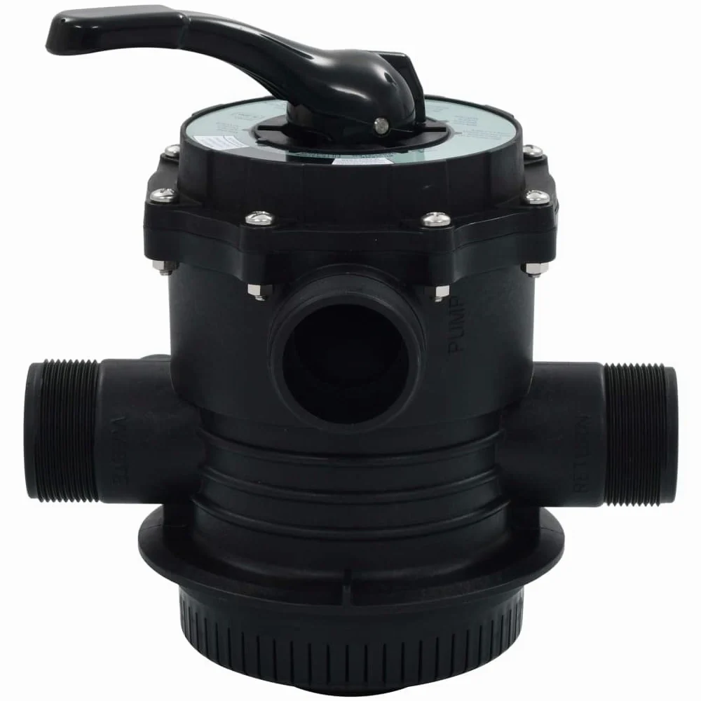 vidaXL Válvula de filtro de arena reutilizable de 1,5 pulgadas ABS 6 Vías con montaje alto válvula piscina 6 funciones