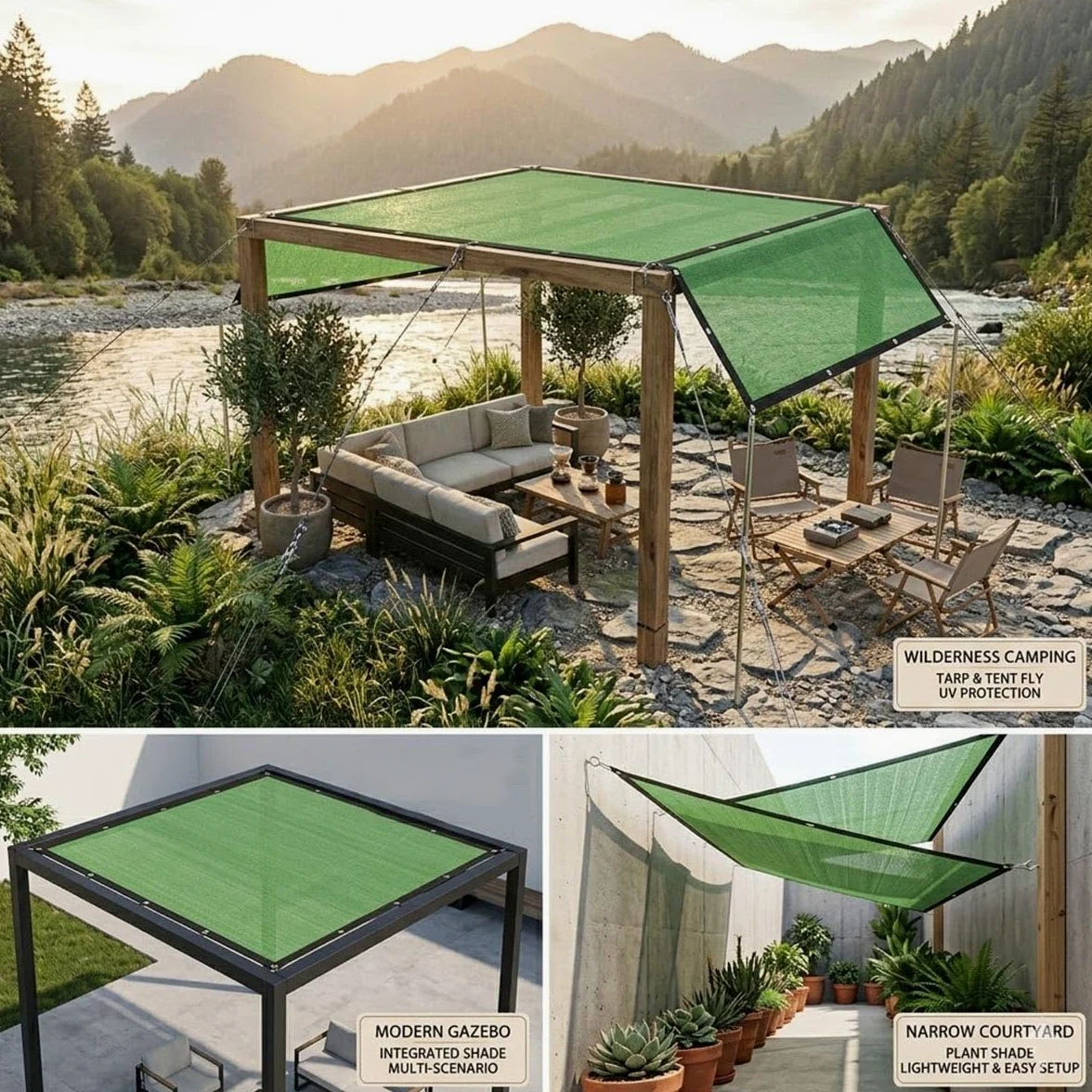 Malla de Sombreo 50% Verde Oscuro con Ojales, Red de Sombreado HDPE | Red de Sombra para Balcones, Transpirable Y Reforzada, Tela de Sombra Anti-UV para Jardín(6 x 8m (19.7 x 26.2ft))