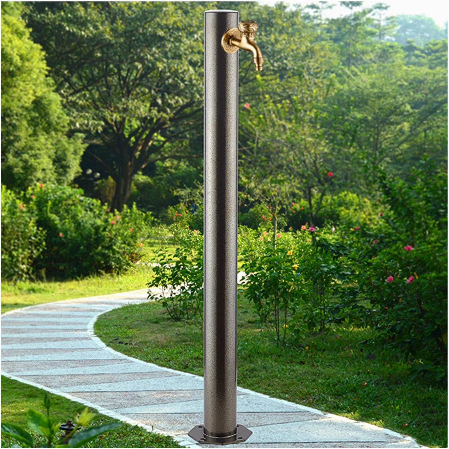 Columna de Agua para jardín Independiente, Columna de Agua para Exteriores, Grifo de latón para Exteriores, Columna de Agua para jardín con Grifo de Manguera para Patio, dispensador de Agua