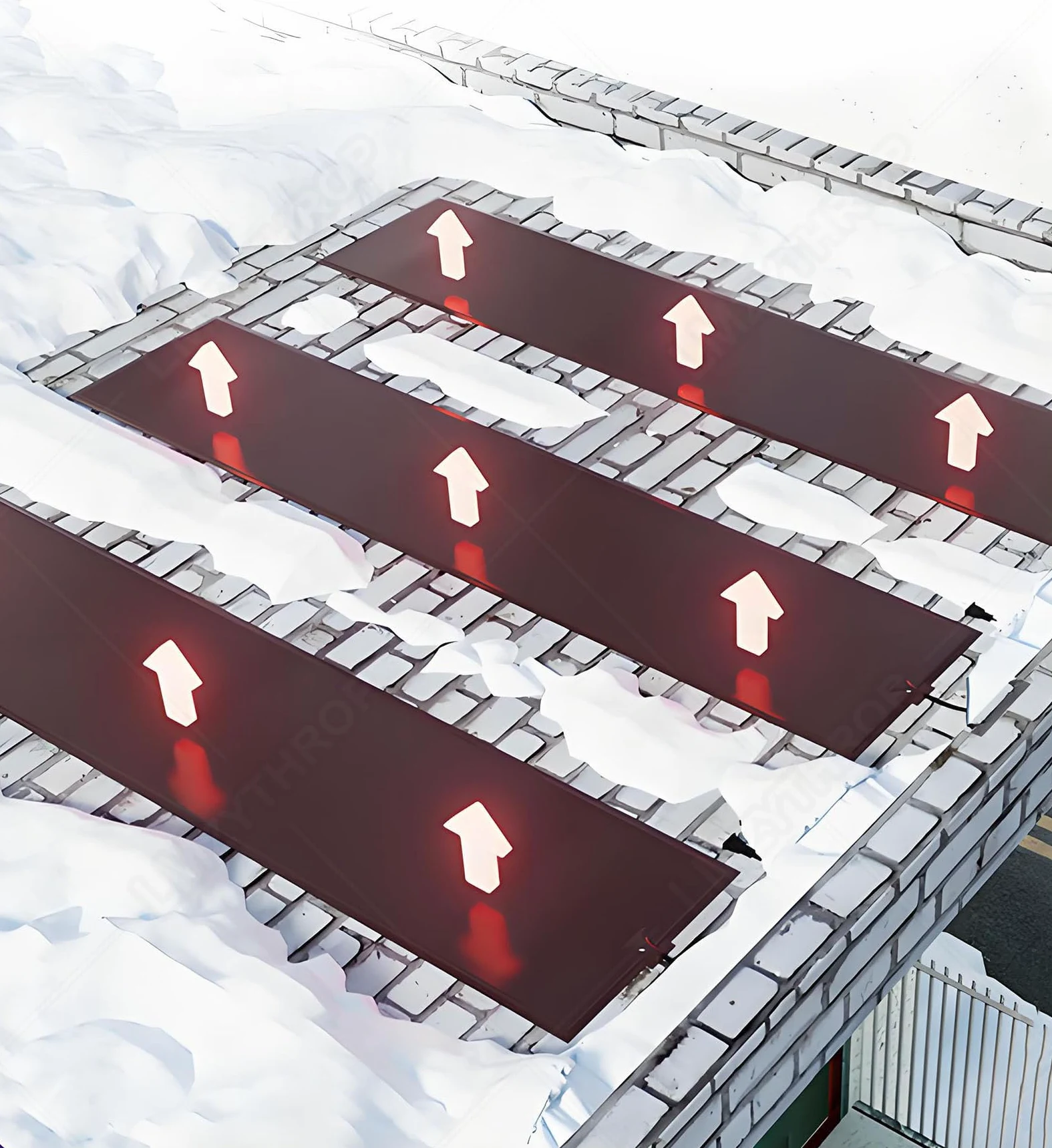 Alfombras Calefactoras Suelo 5PCS para Evitar Hielo en Entradas/Escaleras/Senderos,para Derretir Nieve,Hielo,Alfombras Calefactoras con Textura Antideslizante 5pcs-21 * 98in/54 * 250cm