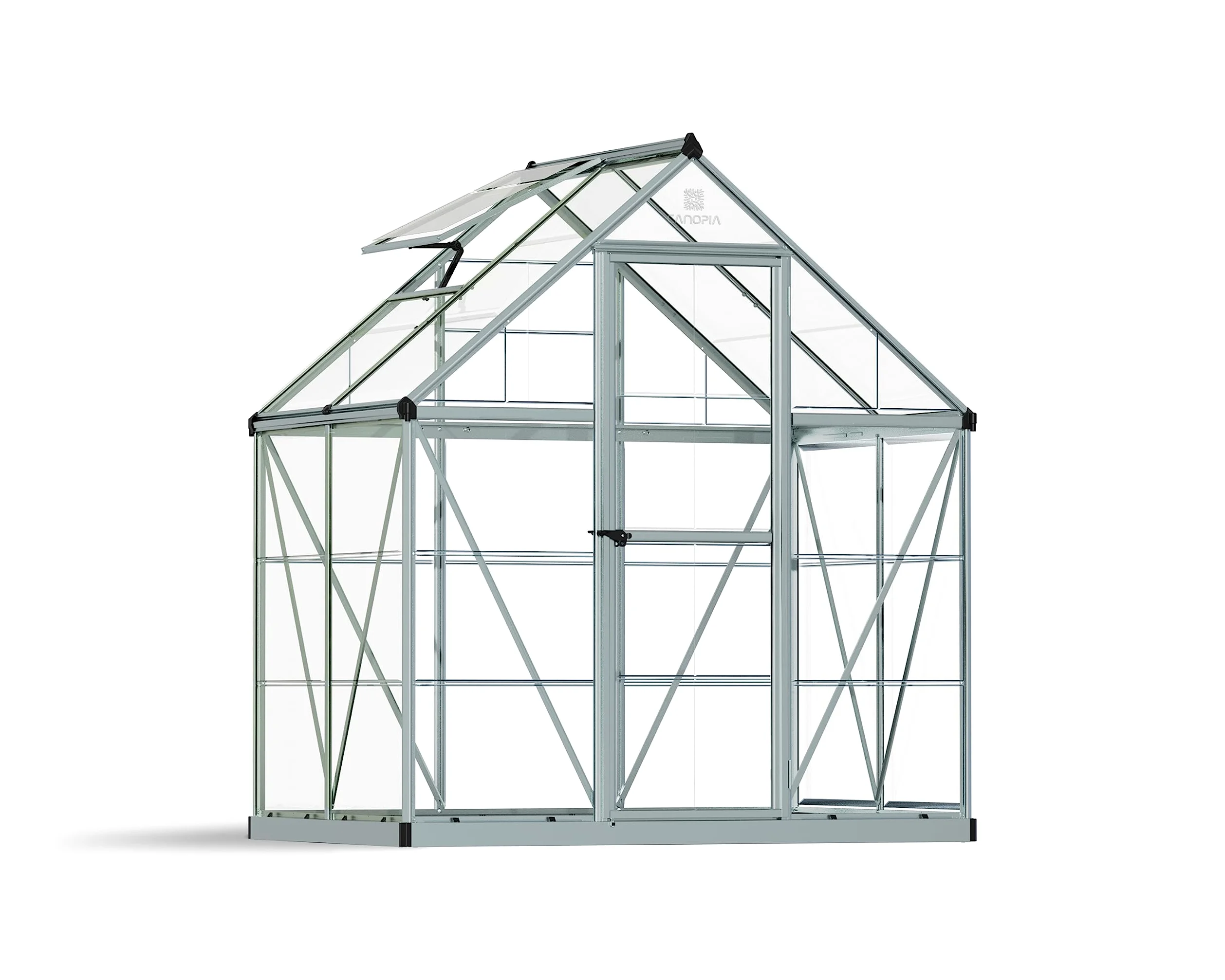 Palram Snap y and Grow - Plata Efecto Invernadero Plateado con Base, de policarbonato y Aluminio y basebase