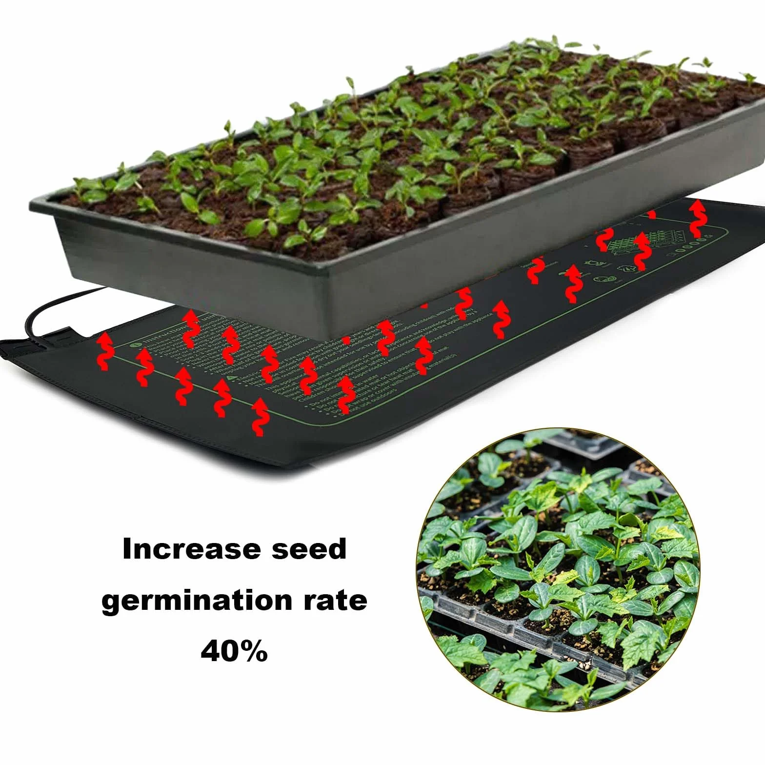 Alfombrilla Térmica para Plantas, Manta Calefactora para Semillas o Plántulas Invernadero, Manta Termica Cultivo, Manta Termica para Germinar Semillas o Terrario(20W, con Termostato)