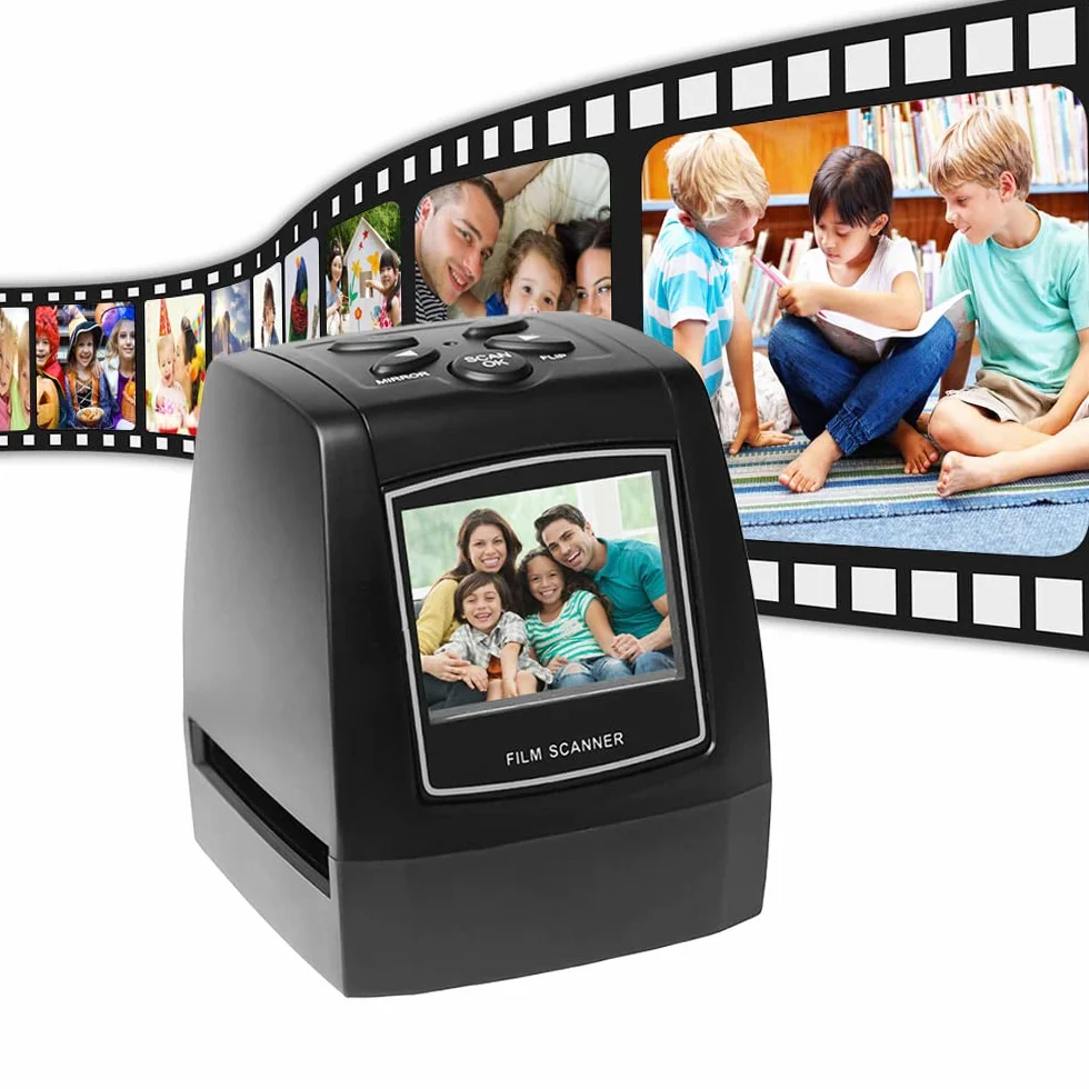 Escáner de películas y diapositivas 35 mm con pantalla LCD 2,4 pulgadas digitalización fotos antiguas negativos alta resolución