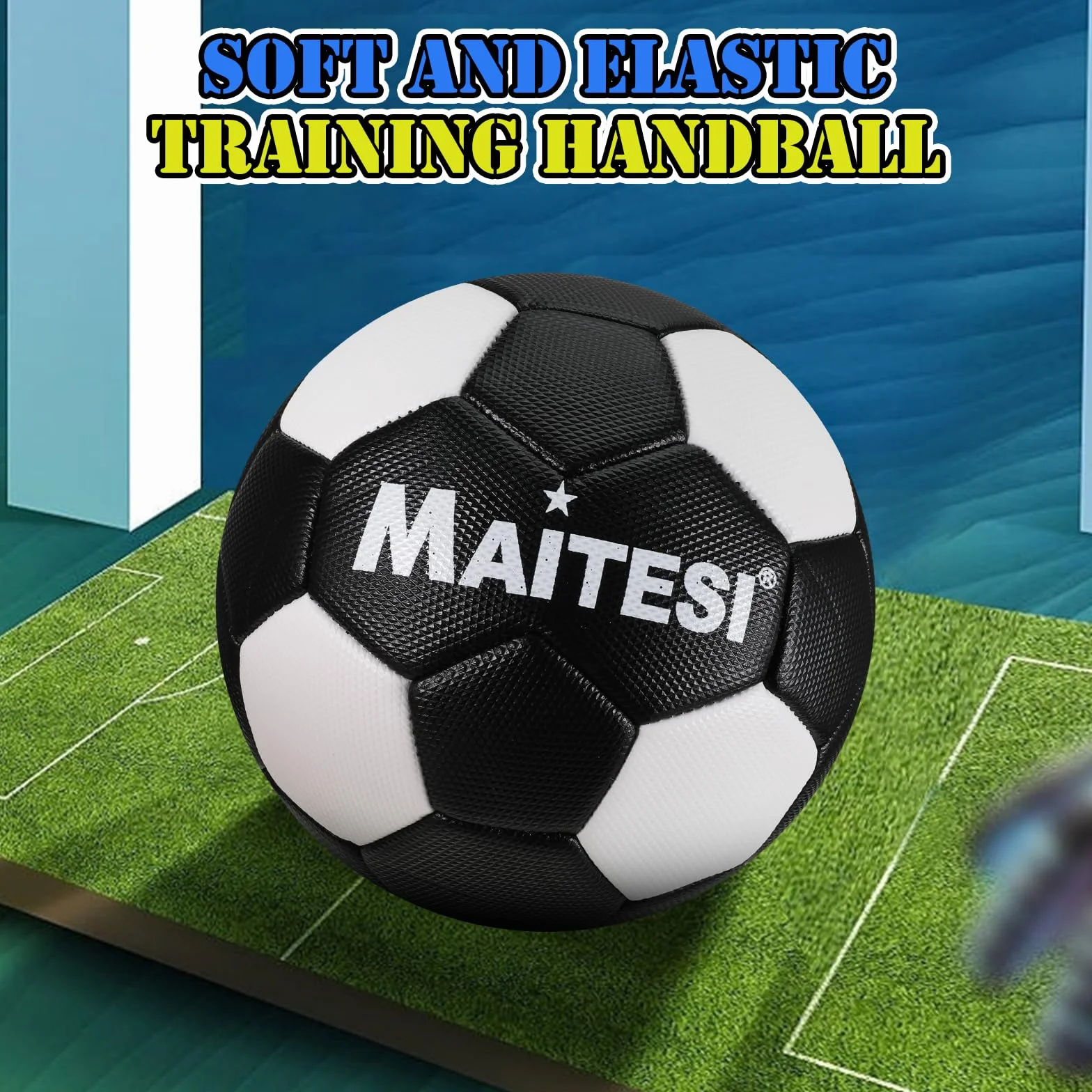 Balón de balonmano Poliuretano 25 cm Negro 1 unidad