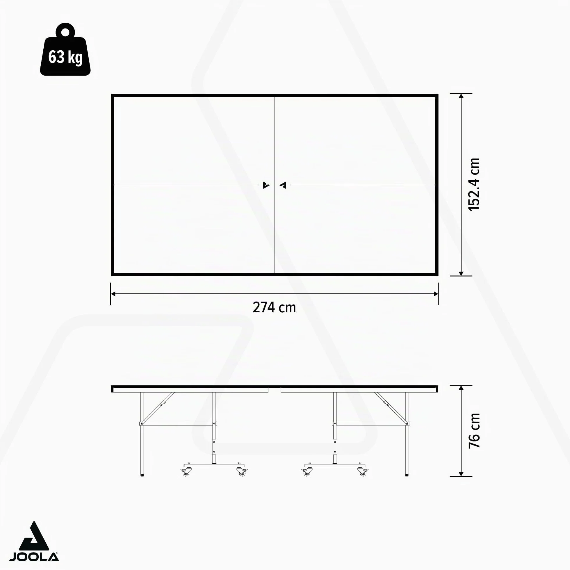 JOOLA Mesa de Ping Pong J200A Outdoor Aluminio 6mm Plegable