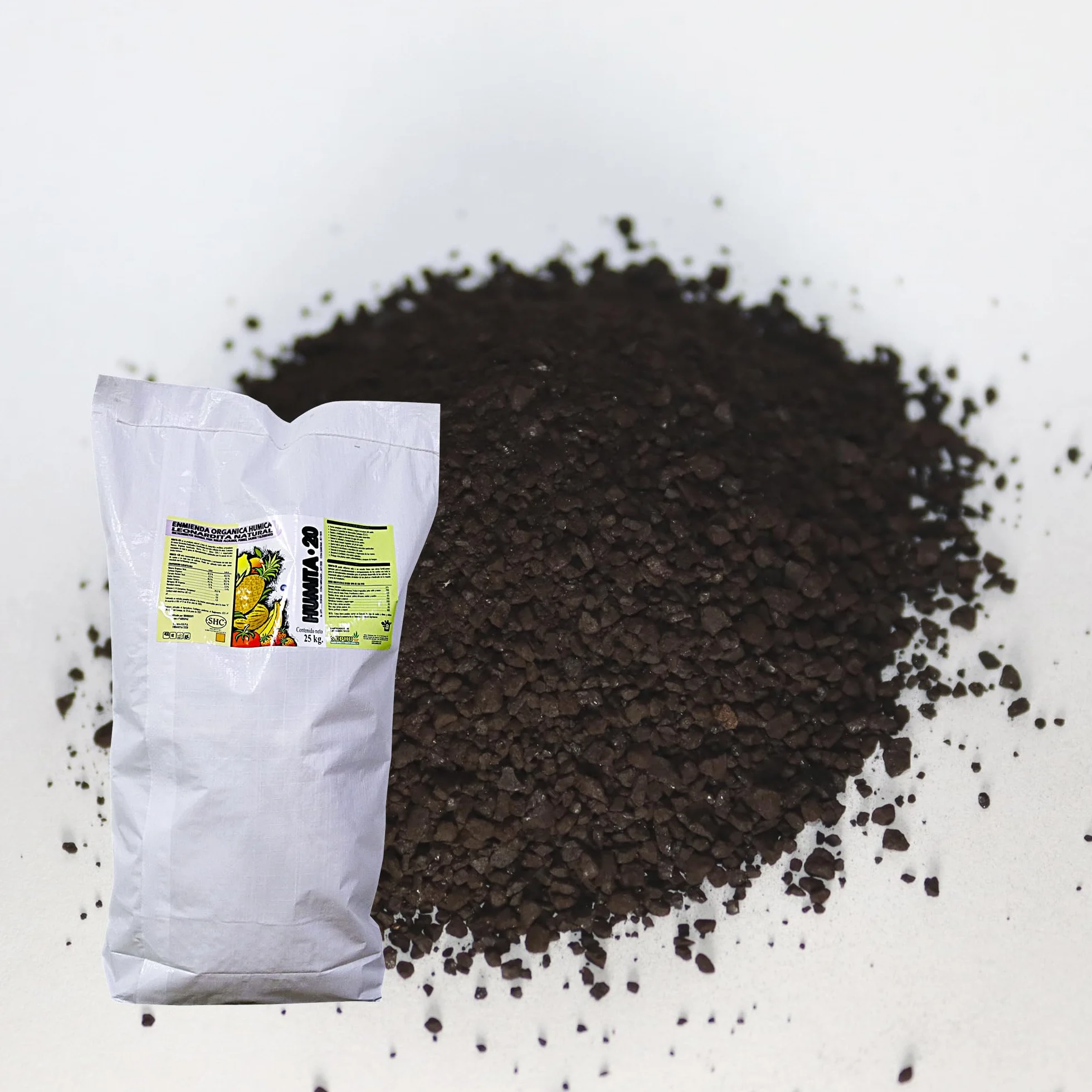 HUMITA 20 - Leonardita en Polvo | Fuente de Ácidos Húmicos y Fúlvicos | Rico en Microelementos | Fertilizante extraído de leonardita | Saco 25kg