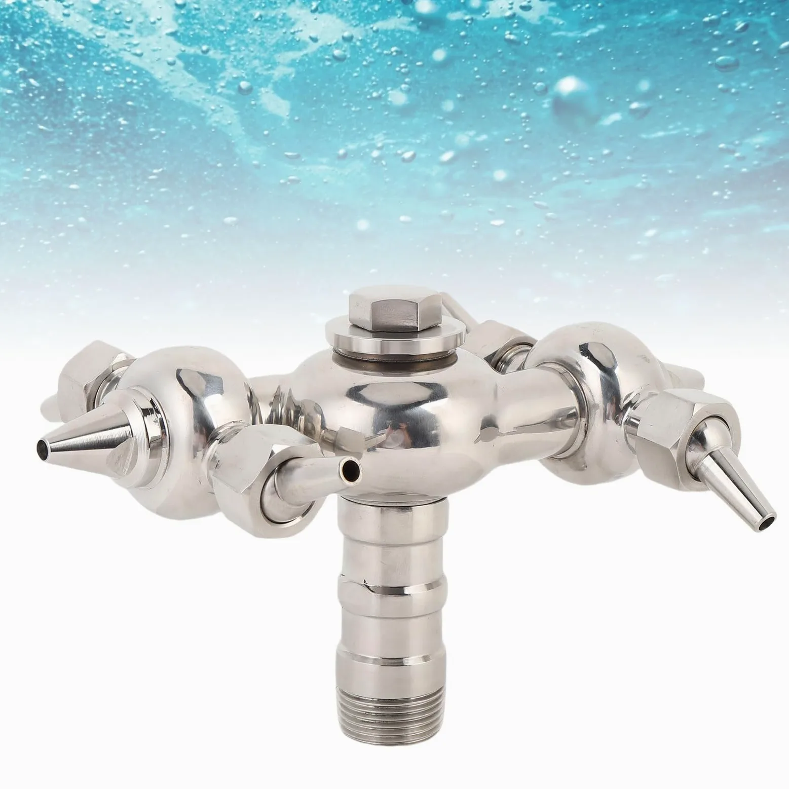 304 Bola de Pulverización de Limpieza de Acero Inoxidable de Acero Inoxidable 360 °, Lavadora de Tornillo de Rosca Masculina DN25, 2-16 Rpm, Retivado de Retroceso, sin ángulo
