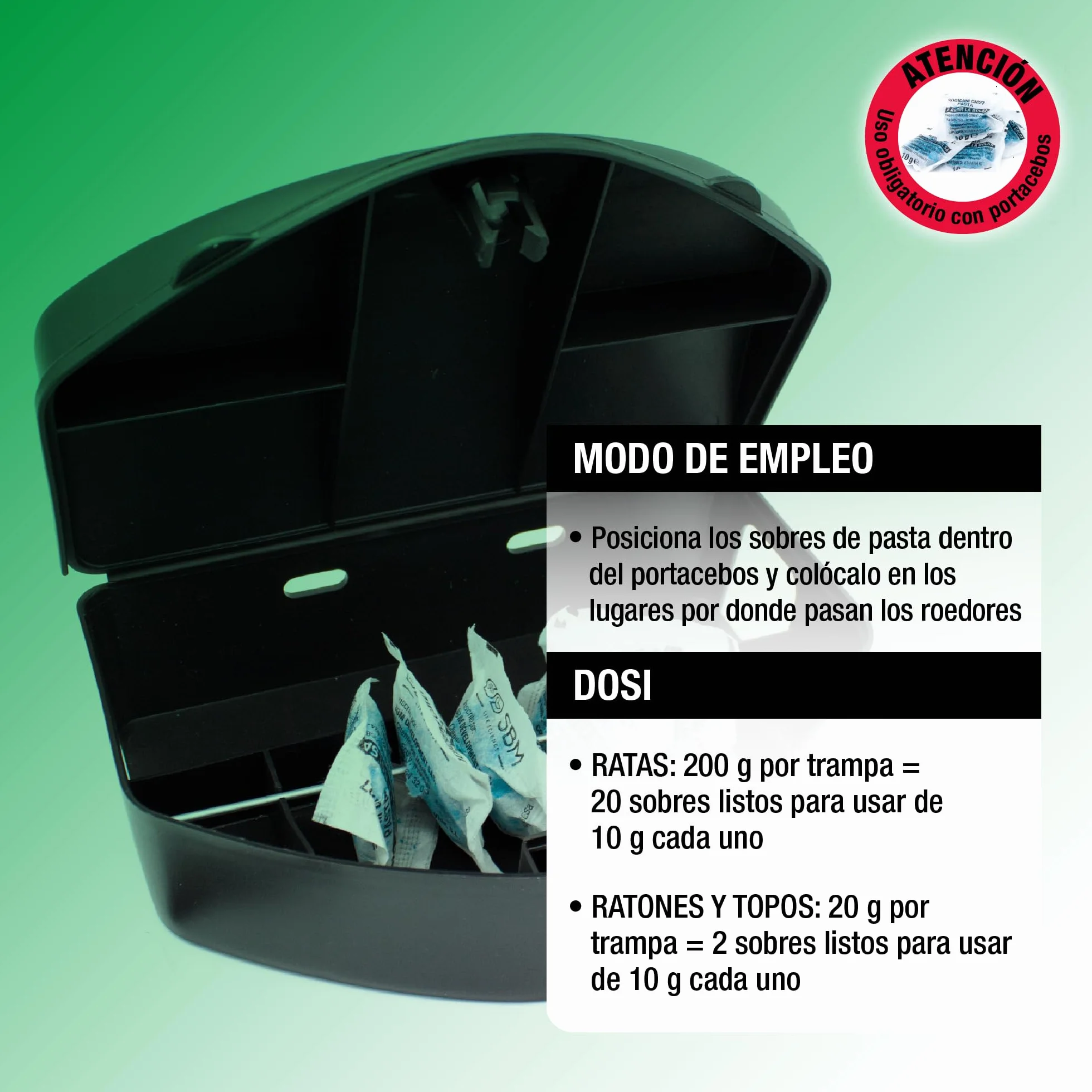 Protect Home, Atrayente de ratas y topillos en formato pasta. Indicado para interiores y exteriores. Único registrado en España para el control de topillos.
