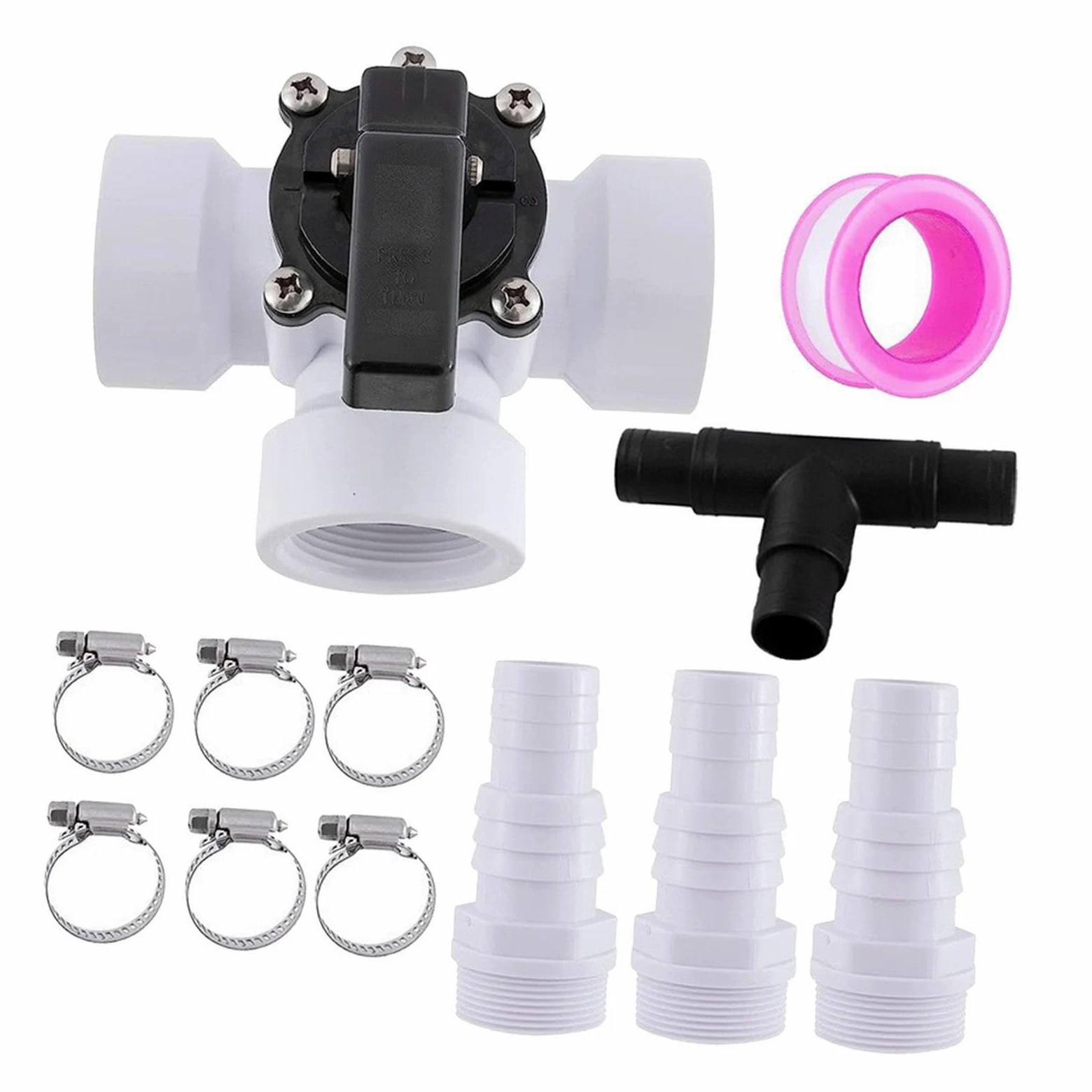 Adaptador de Manguera con válvula desviadora de Piscina, práctico y desviador de 3 vías para una práctica conexión de tubería de PVC.