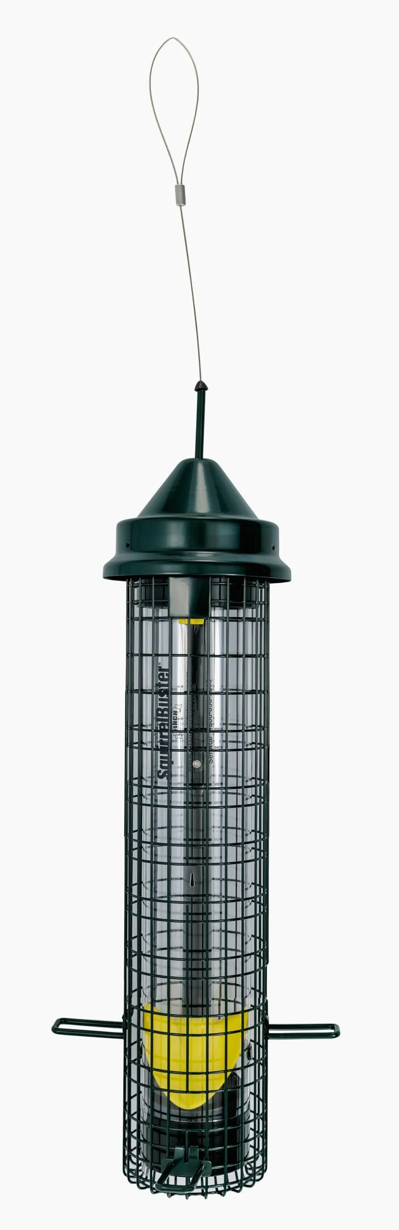 Squirrel Buster Comedero para pájaros a Prueba de Ardillas con 4 Postes de Metal y 8 Aberturas de alimentación, Capacidad de Semillas de Cardo de 2.5 Libras