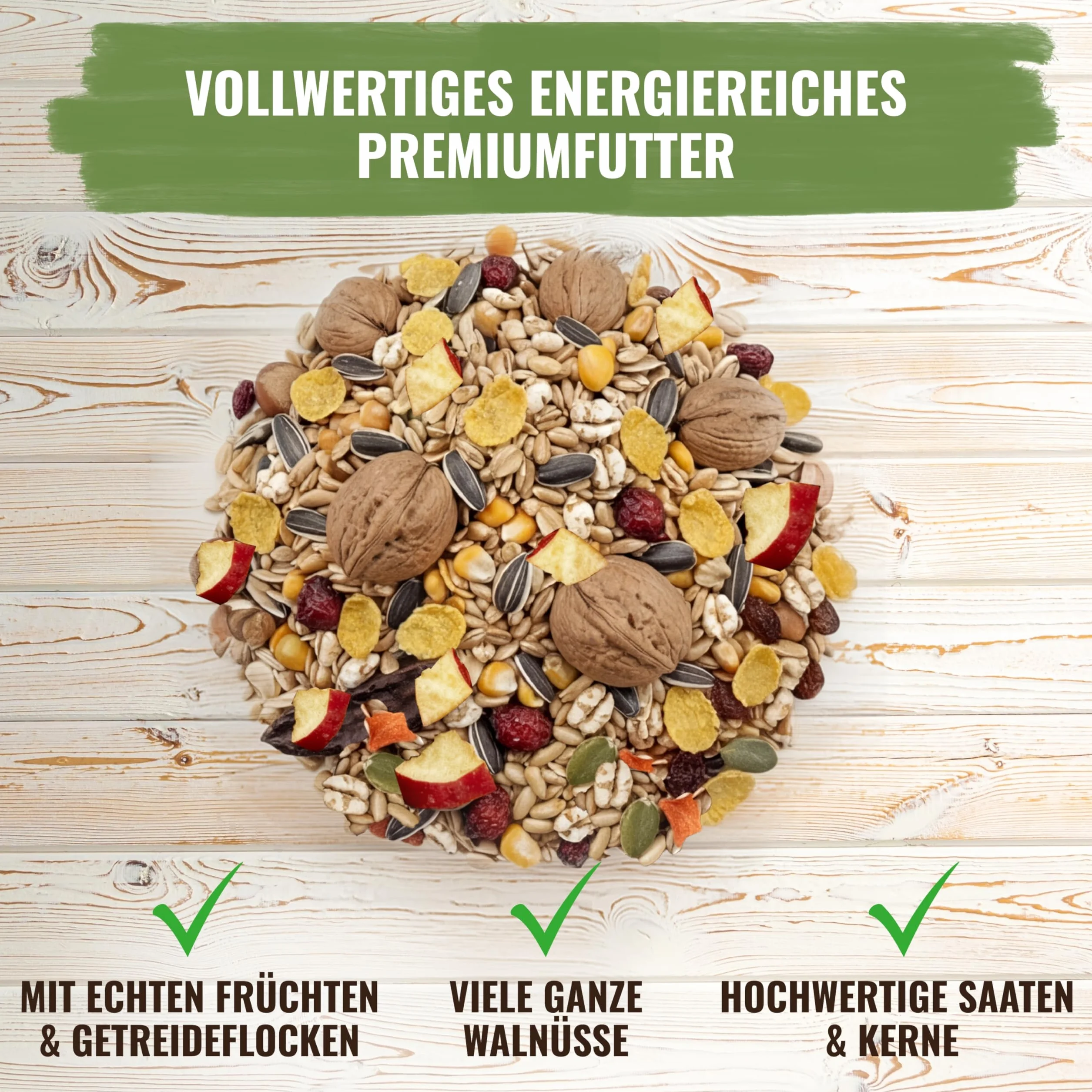 Comida para ardillas y ardillas, 600 g, para todo el año, con nueces en cáscara