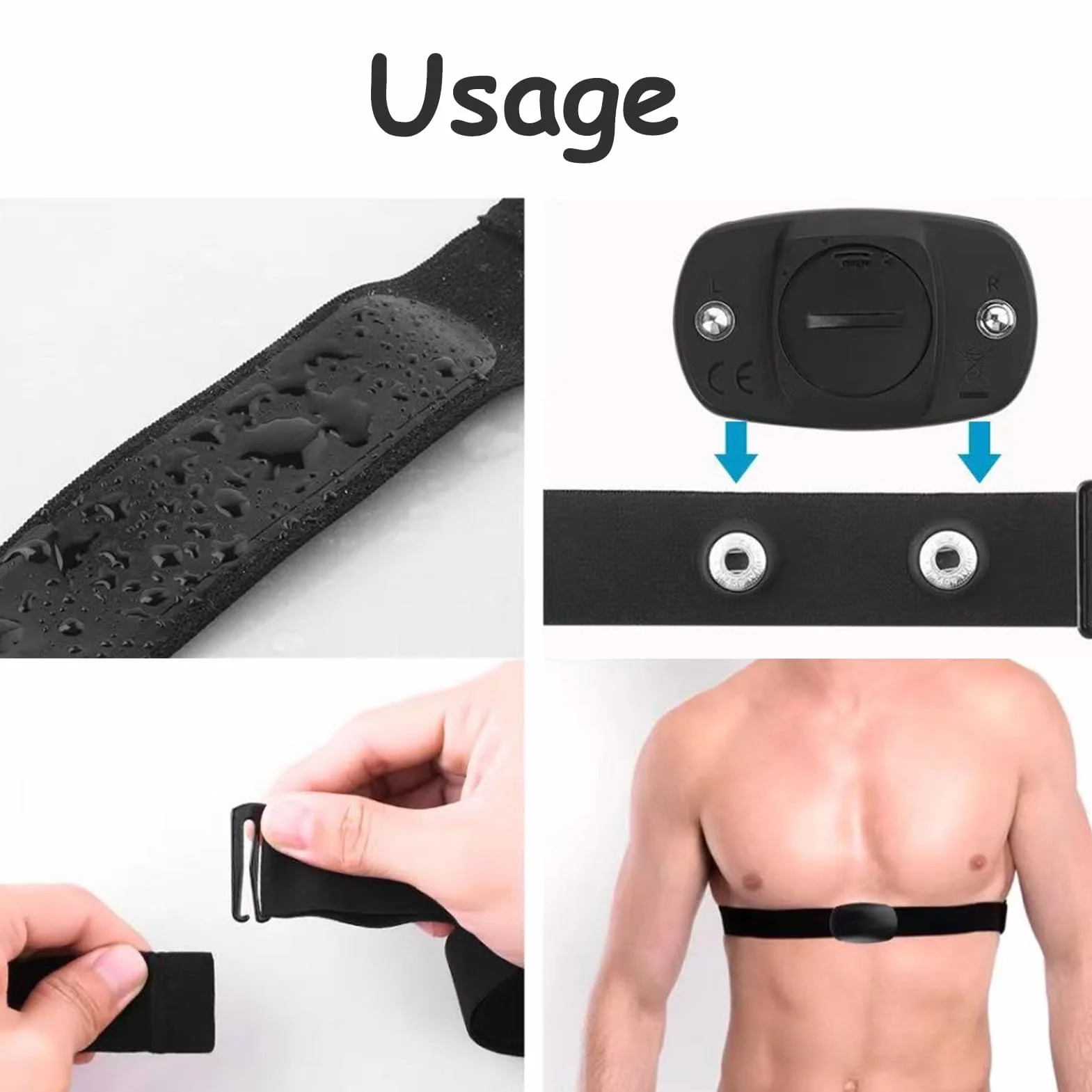 Recambio Cinta Frecuencia Cardiaca Bluetooth Ant+ Compatible Garmin Wahoo Bryton Polar H10 H9 Coospo Magene Resistente Agua Sudor