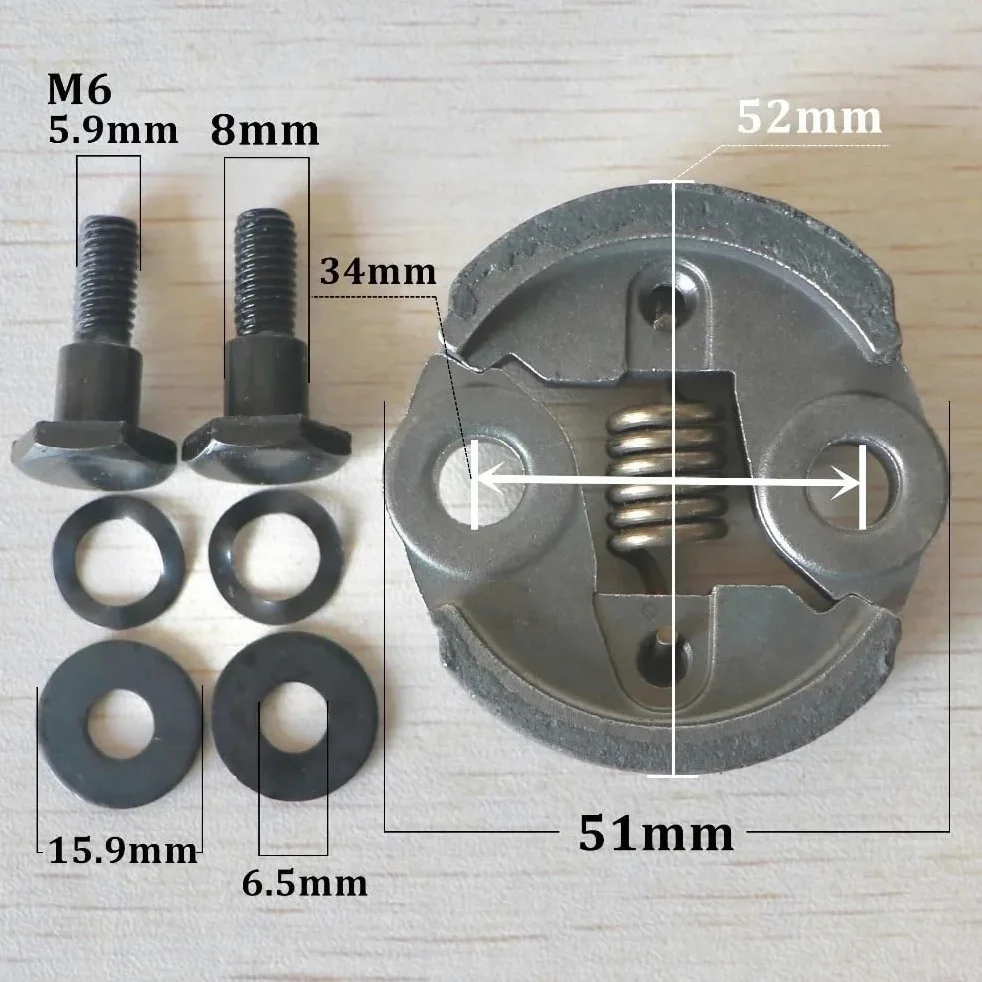 Clutch Set con Screws para 1E34F 2-Stroke Lawn Mower Replación Parte Equipo de energía Exterior