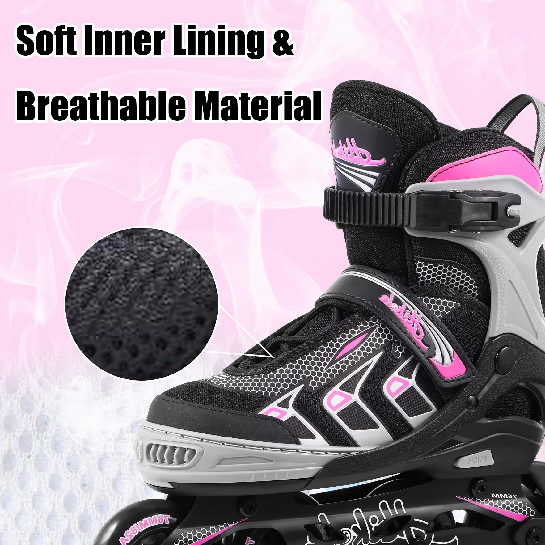 Hikole Adjustable Inline Skates Size 4-16 for Women Men Teens Beginners
