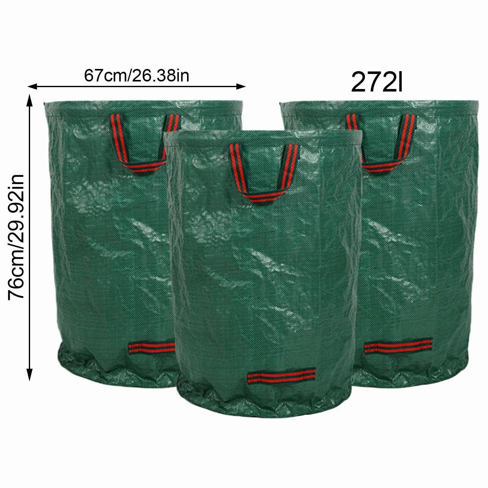 Bolsa para Residuos de Jardín 3 unidades recogedor de residuos | Bolsas para hojas con asas reforzadas para camping, jardinería, limpieza en casa y exteriores
