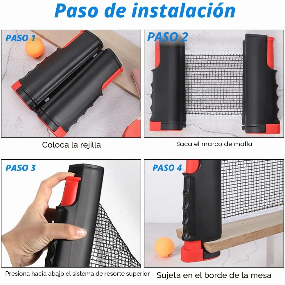 Flintronic Red de Ping Pong Retráctil, Soporte Telescópico Portátil, Longitud Ajustable