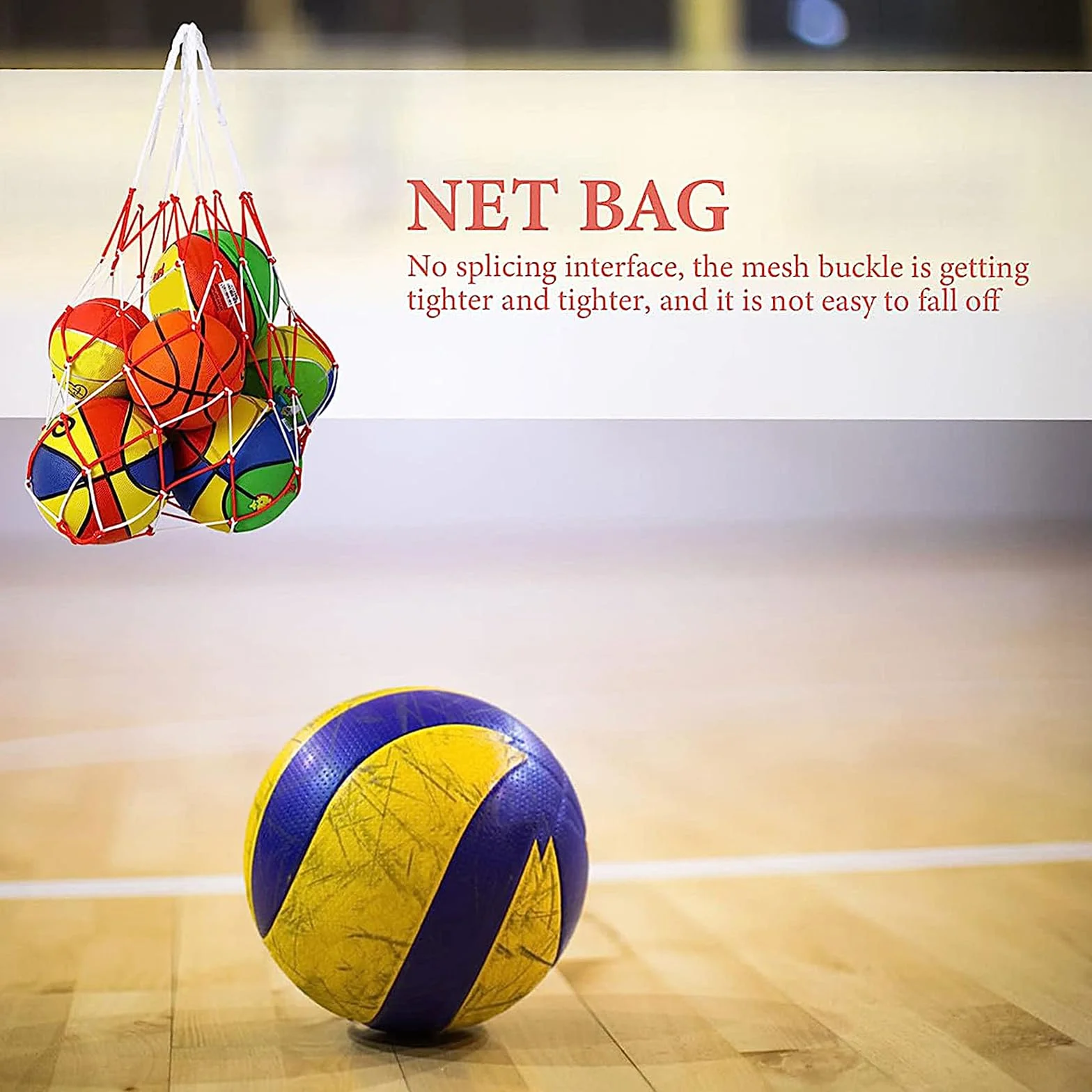 Bolso de Baloncesto 3PCS Bolsas Redes Almacenamiento con Cordón Malla Múltiples Bolas