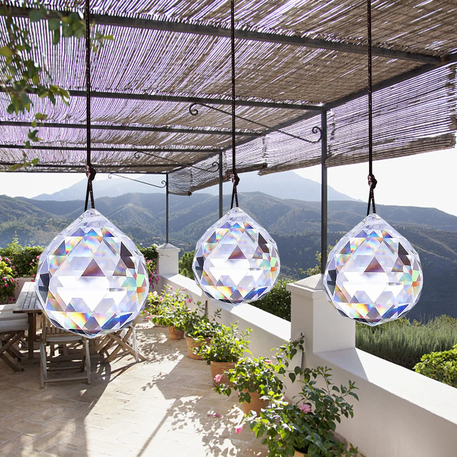 3 Prisma de Cristal de Cristal Colgante de Bola de Cristal, Arco Iris de Cristal, decoración Colgante de Cristal, Cristales para Colgar candelabros de Cristal como decoración