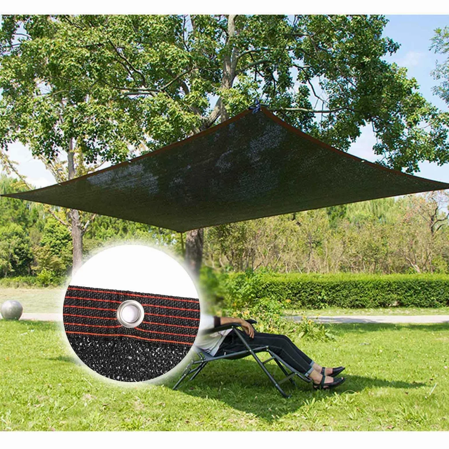 Red de sombra negra 80 % resistente a los rayos UV, 4 x 5 m, malla de protección solar para jardín/invernadero, tela de sombra al aire libre, toldo versátil, toldo resistente