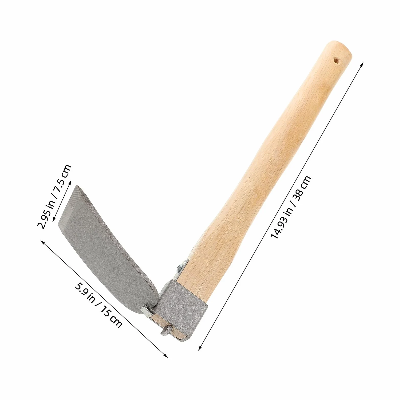 Azadas de Acero Mango de Madera 2piezas para Deshierbe y Cavar Suelo, Herramientas Manuales Ergonómicas Ideales para Jardinería y Cultivo en Exteriores