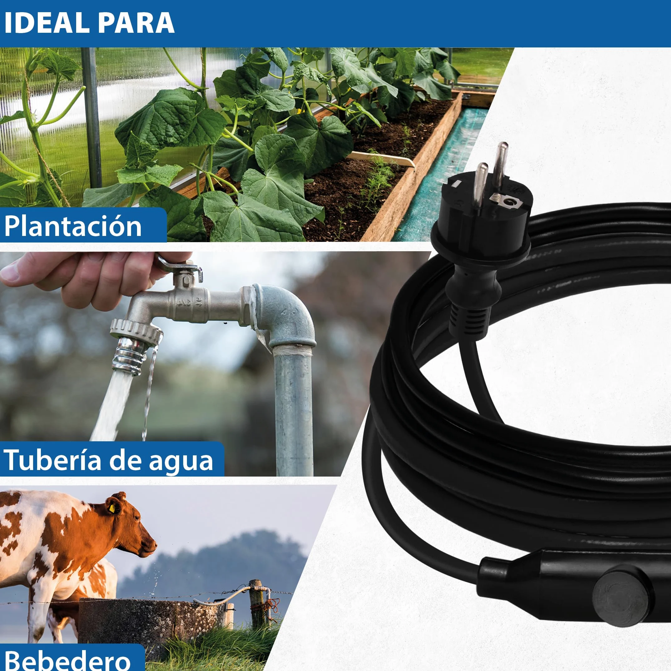 Cable de calefacción de protección contra heladas, autorregulación, variaciones
