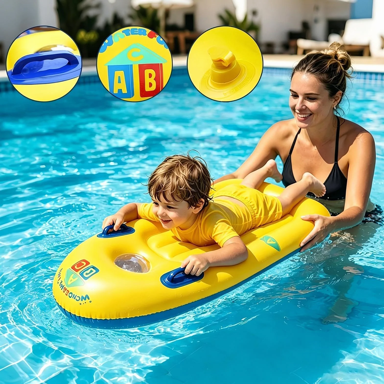 Inflatable Surf Board for Kids, Beach Pool Pool Bodyboard, Wave Rider Outdoor Gear