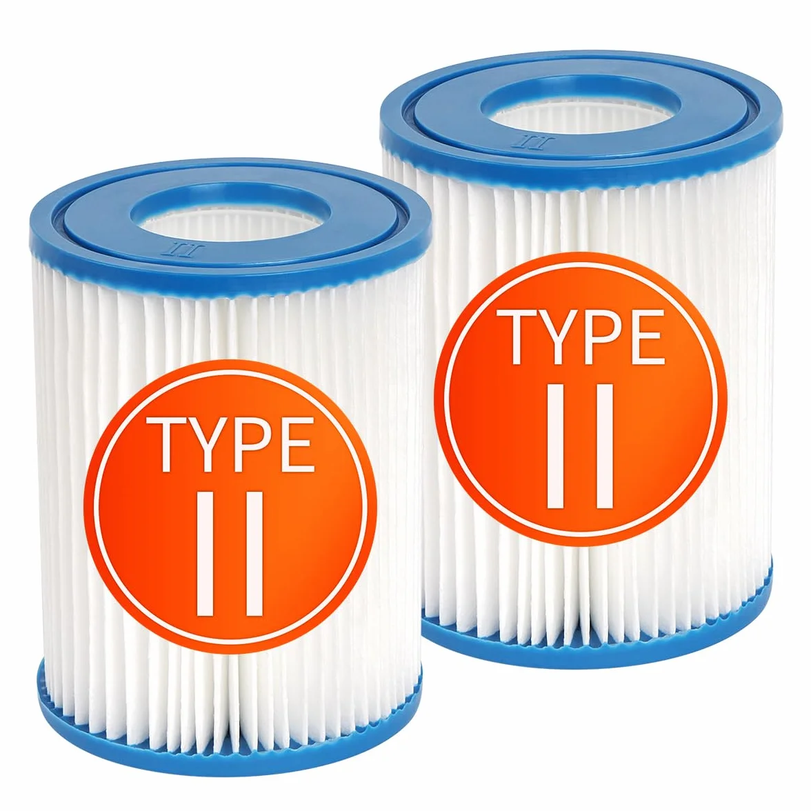 2 filtros de piscina compatibles con BestWay Cartridge II,Para BestWay 58094 tamaño II,Filtro de Piscina de 4.1 "x 5.3"