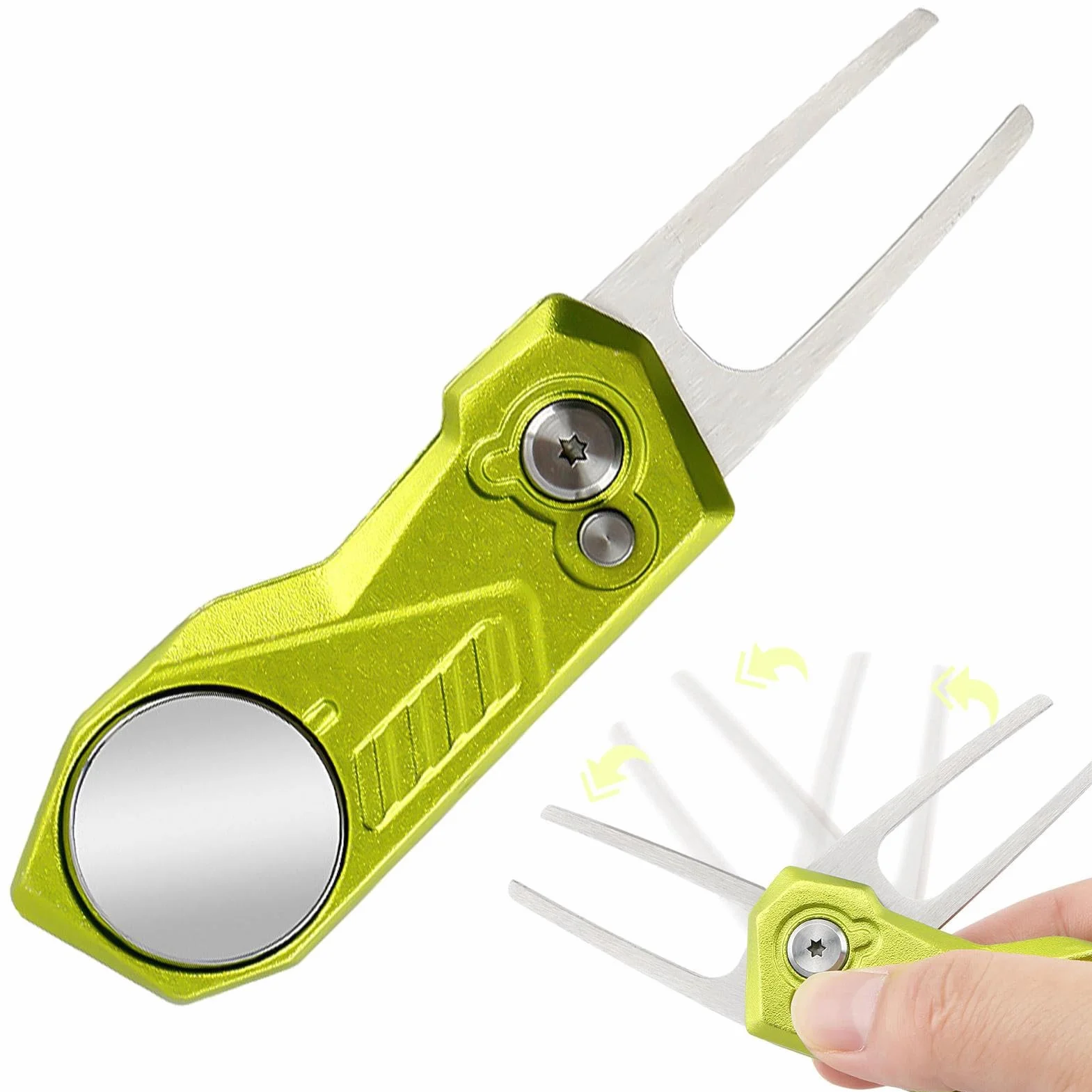 Teksome Herramienta de reparación de divots plegable para golf