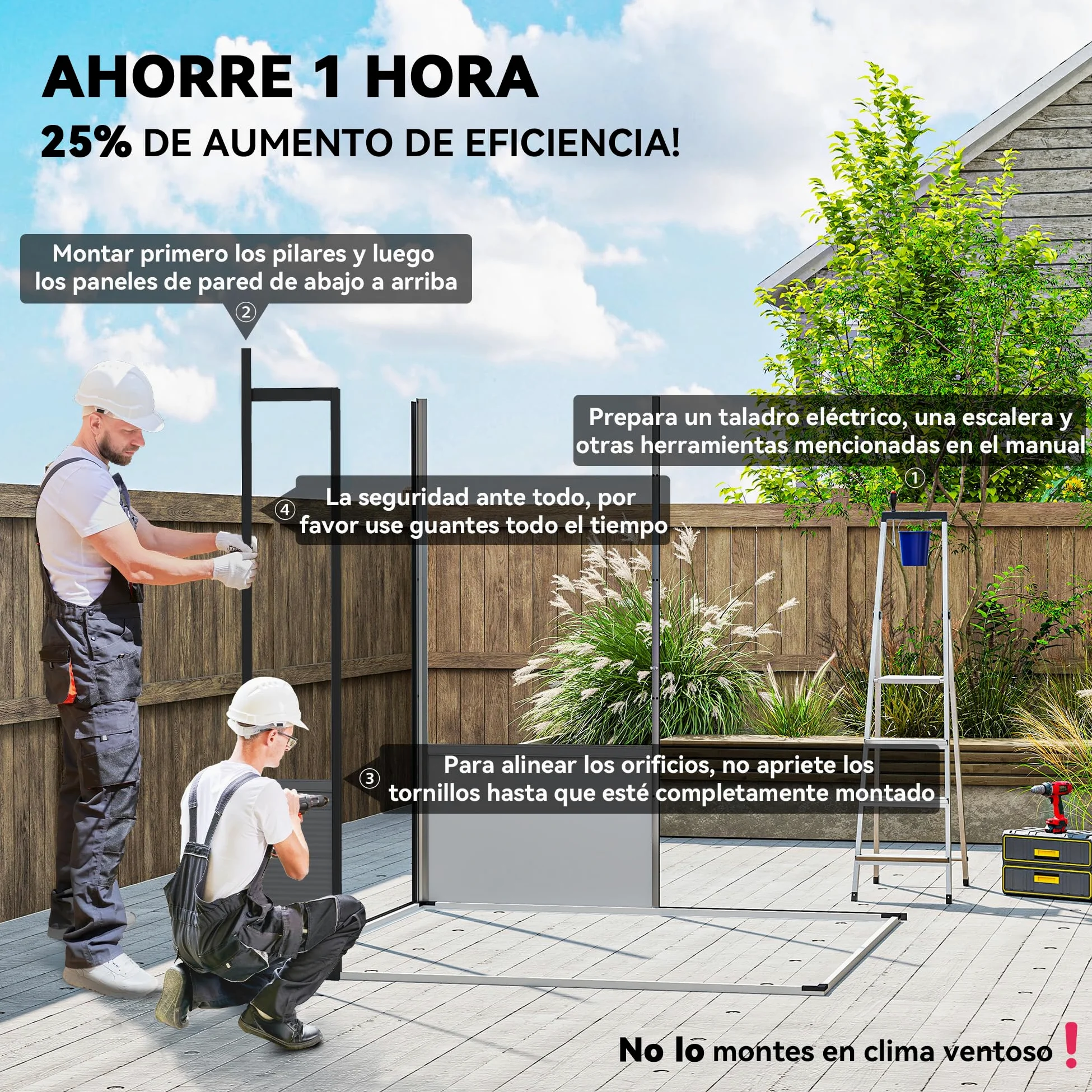 Outsunny Caseta de Jardín Exterior, 3,24 m², 190x191x215 cm, Gris Claro | Cobertizo de Jardín Exterior, Puerta Corredera con Pestillo, Ventana y Ventilación, para Almacenamiento de Herramientas