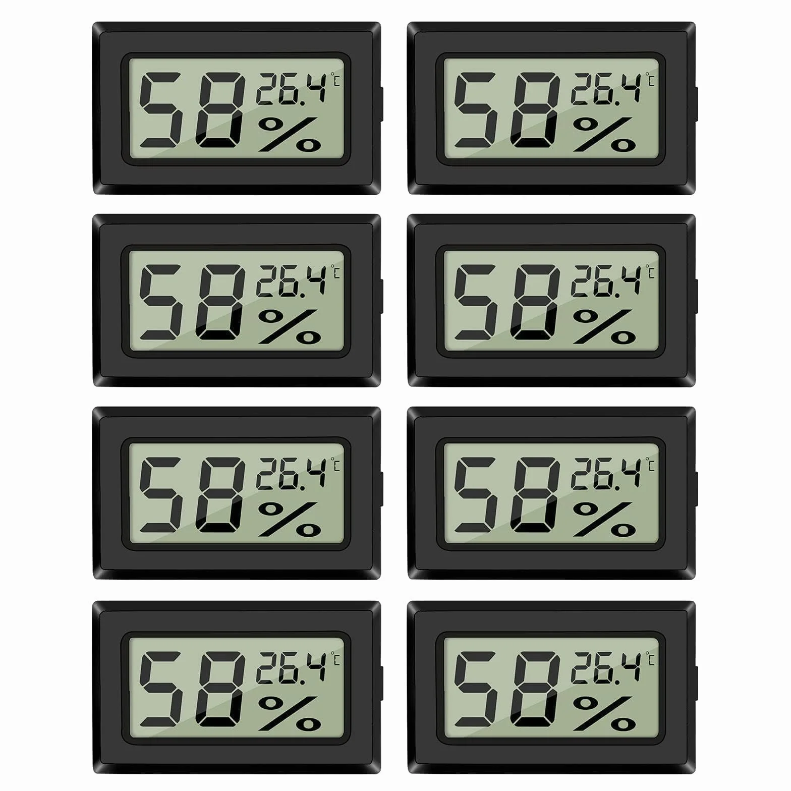 EEEKit Pack de 8 Mini Termómetros Higrómetros Digitales, Monitor de Humedad y Temperatura Ambiente Interior para el Hogar, Celsius