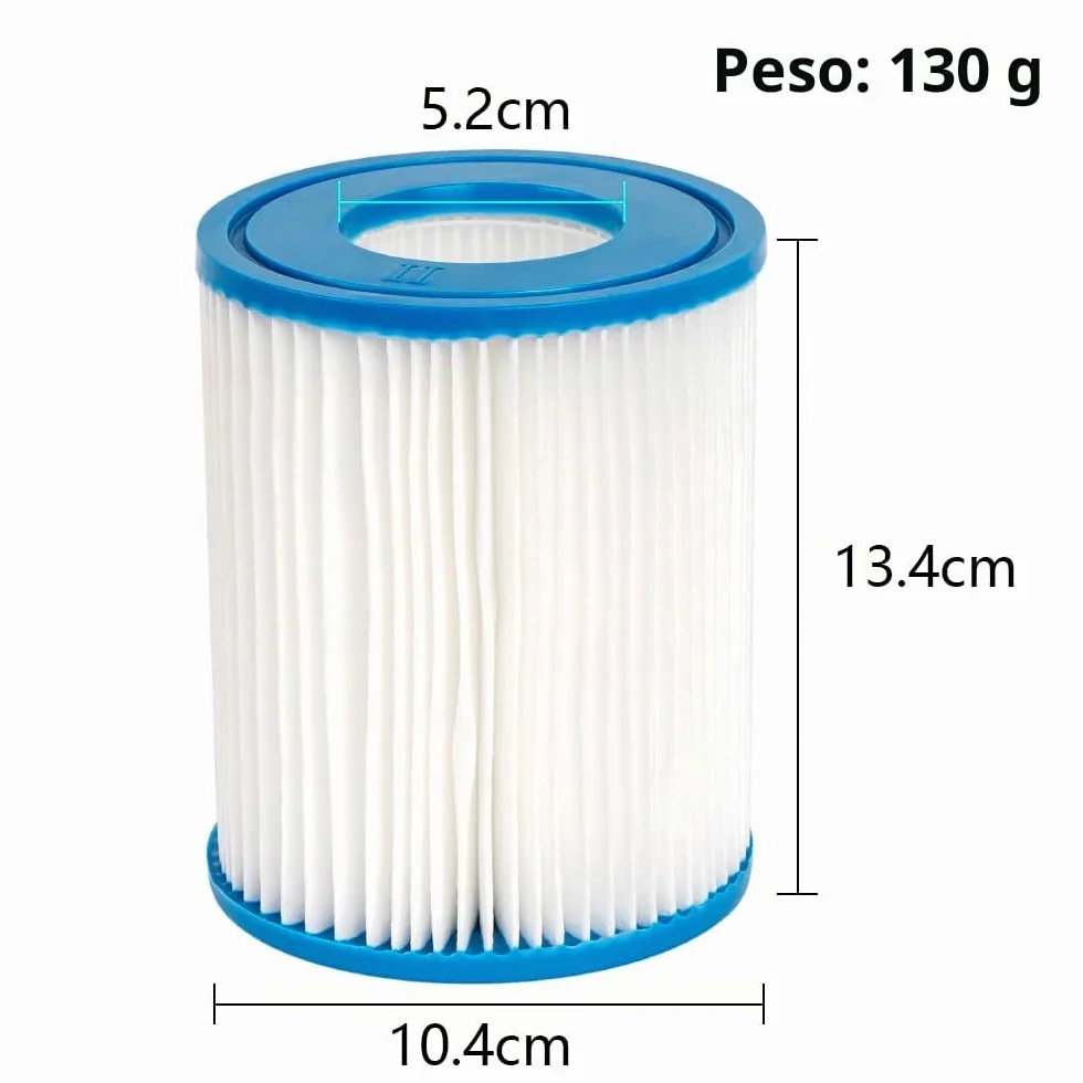 2 filtros de piscina compatibles con BestWay Cartridge II,Para BestWay 58094 tamaño II,Filtro de Piscina de 4.1 "x 5.3"
