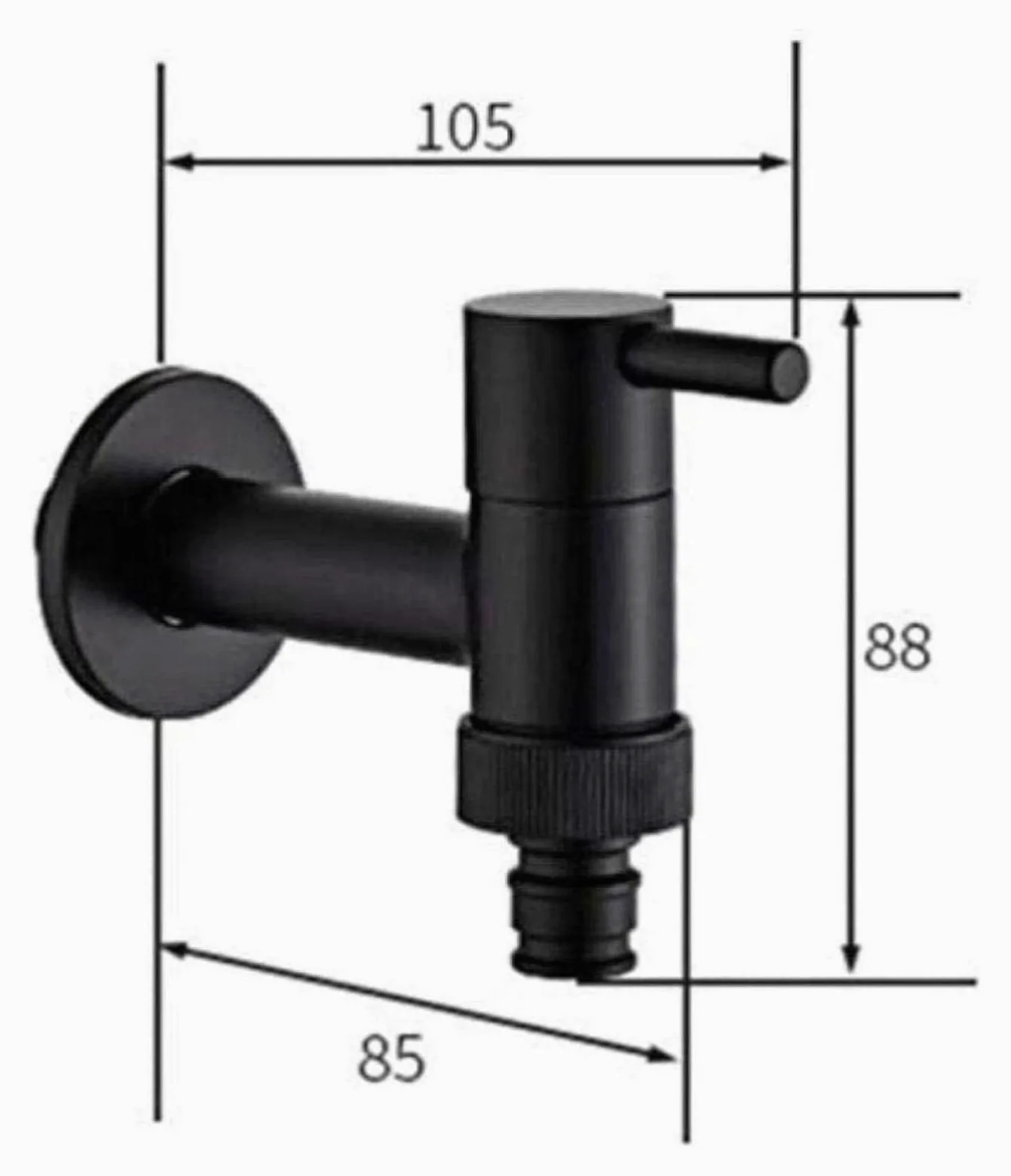 Grifo de cobre para jardín al aire libre, grifo frío individual con mezclador de aceite negro, grifo de arandela de tamaño pequeño para fregona, grifo de esquina para baño, incluye grifos exteriores y