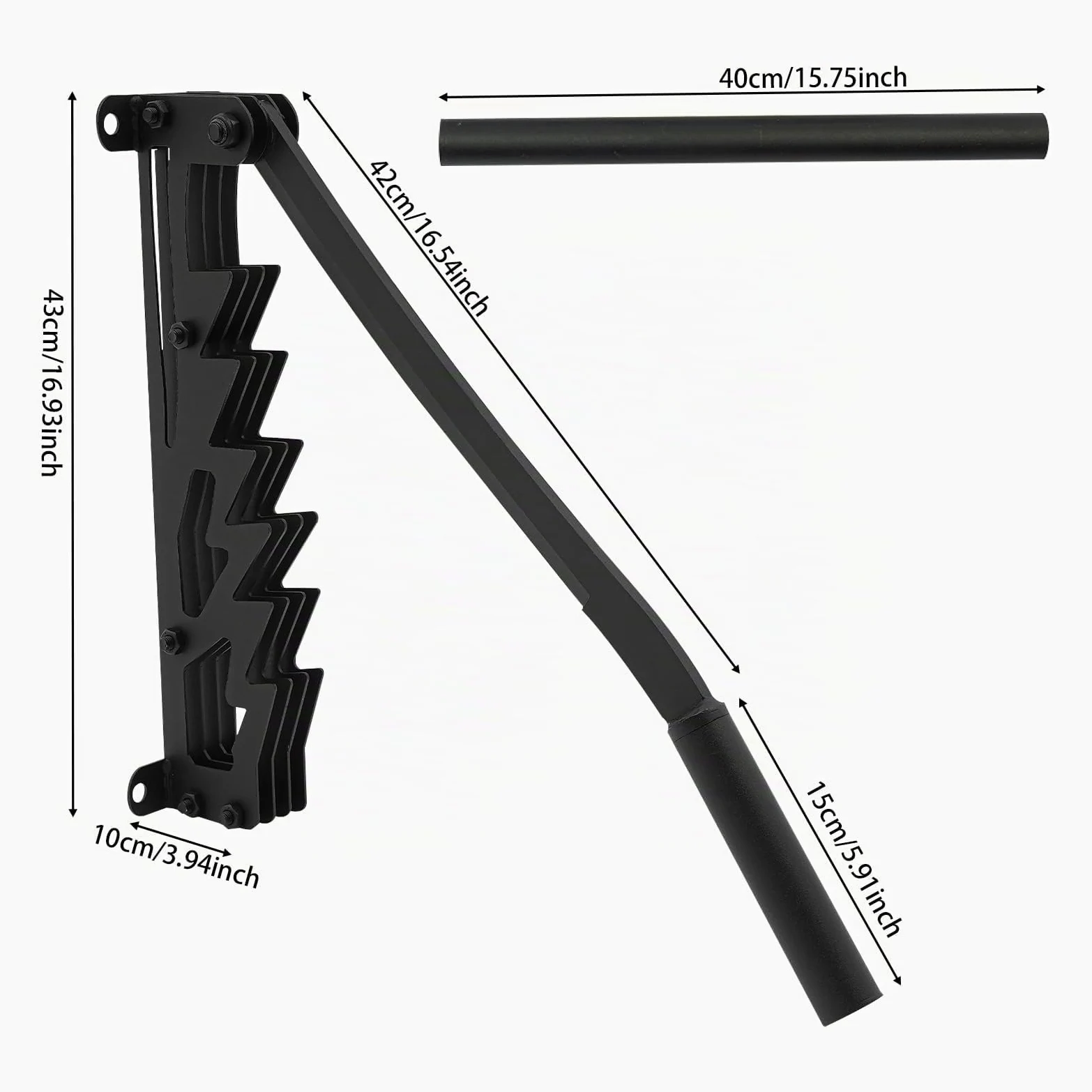 Astilladora manual de leña de hierro fundido, soporte de pared portátil para astillado de madera para interiores y exteriores, incluye 2 asas desmontables, porta leña, guantes y bolsa para leña