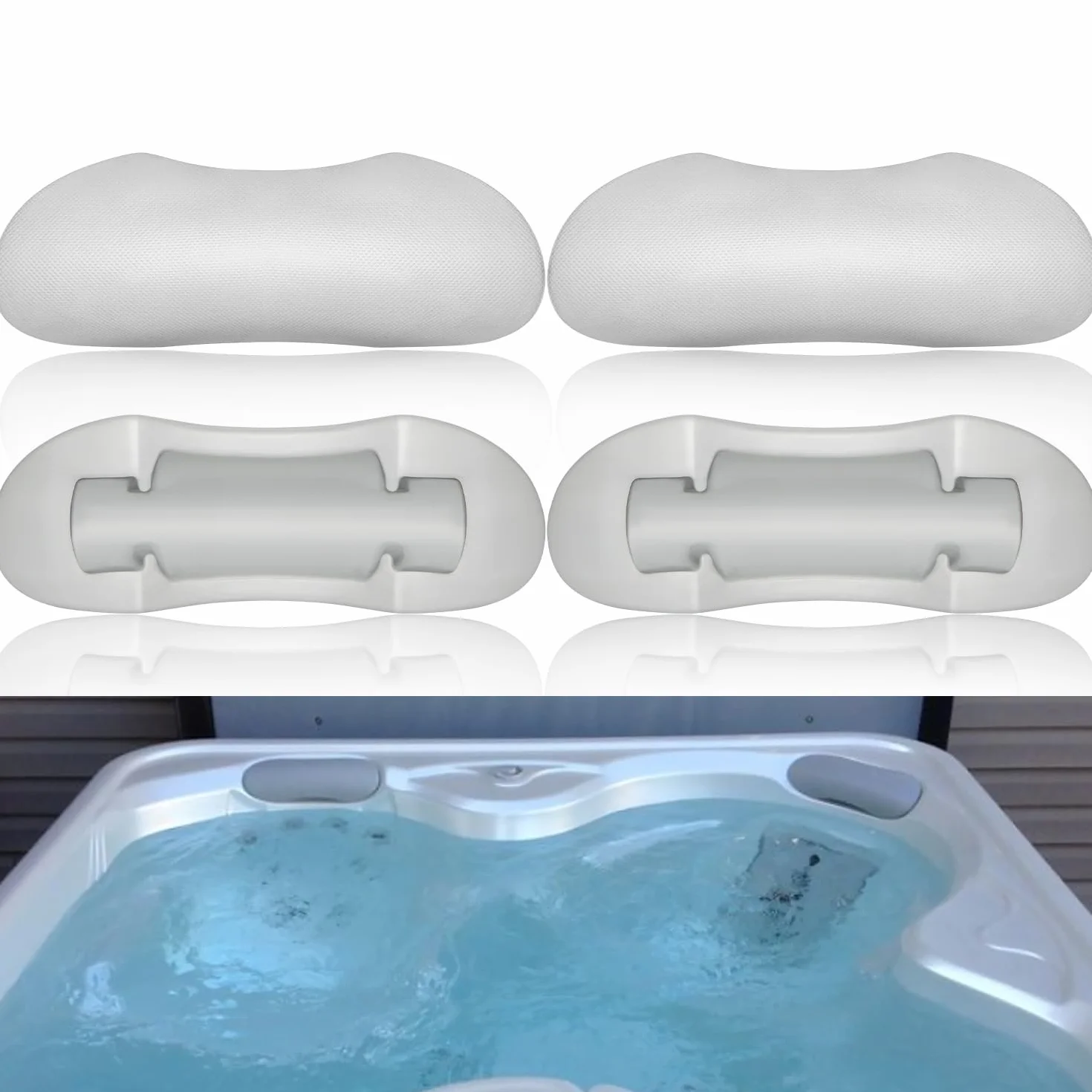 Paquete de 4 almohadas de repuesto 77444 para aguas termales, puntos calientes, Watkins Spas 2011-actual, 11.2 pulgadas de largo x 4 pulgadas de ancho, compatible con relé de modelo, Rhythm, Tempo,