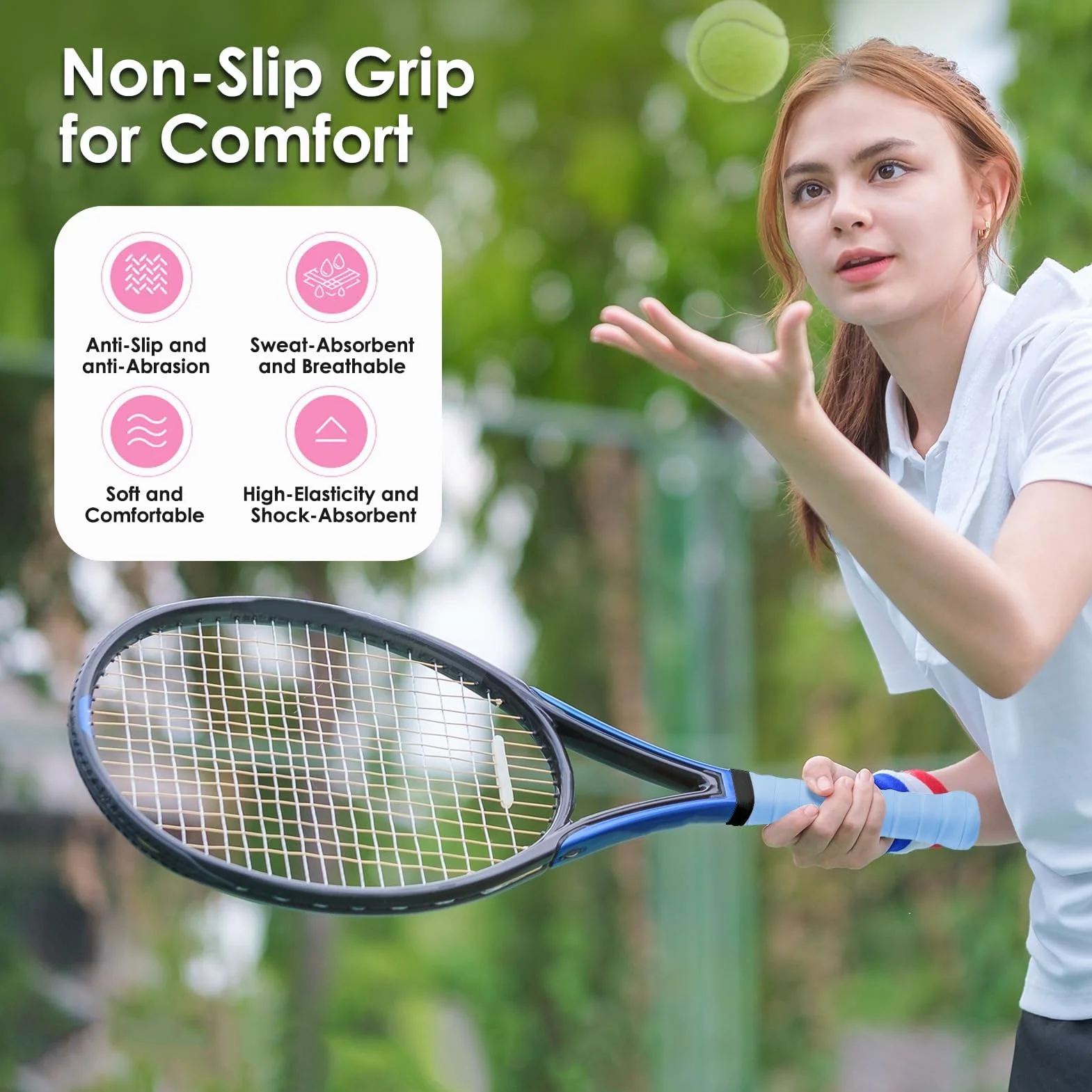 Overgrips Padel Antideslizante Autoadhesivo 10 Piezas Cintas de Agarre para Raqueta Tenis Bádminton Squash