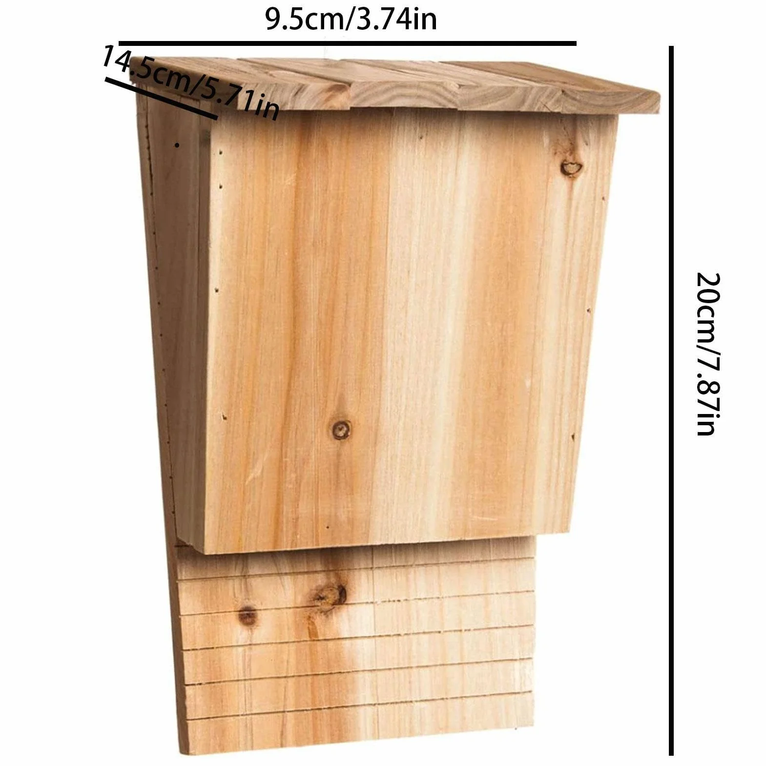 Caja grande para murciélagos – Casa de murciélagos resistente a la intemperie, caja de anidación de murciélagos | Caja de madera inclinada para murciélagos al aire libre, caja de anidación hecha a